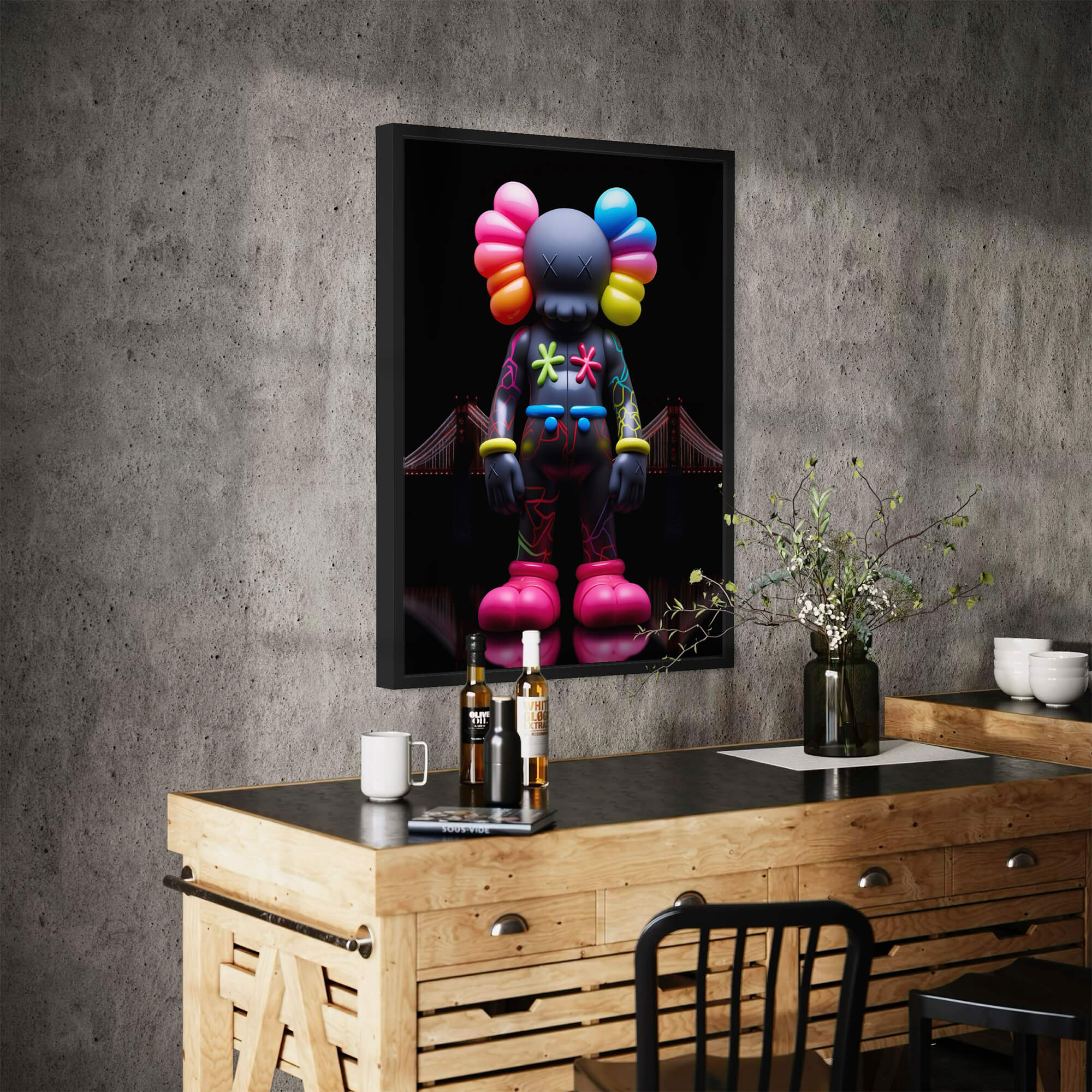 Neon KAWS №1 Canvas Print