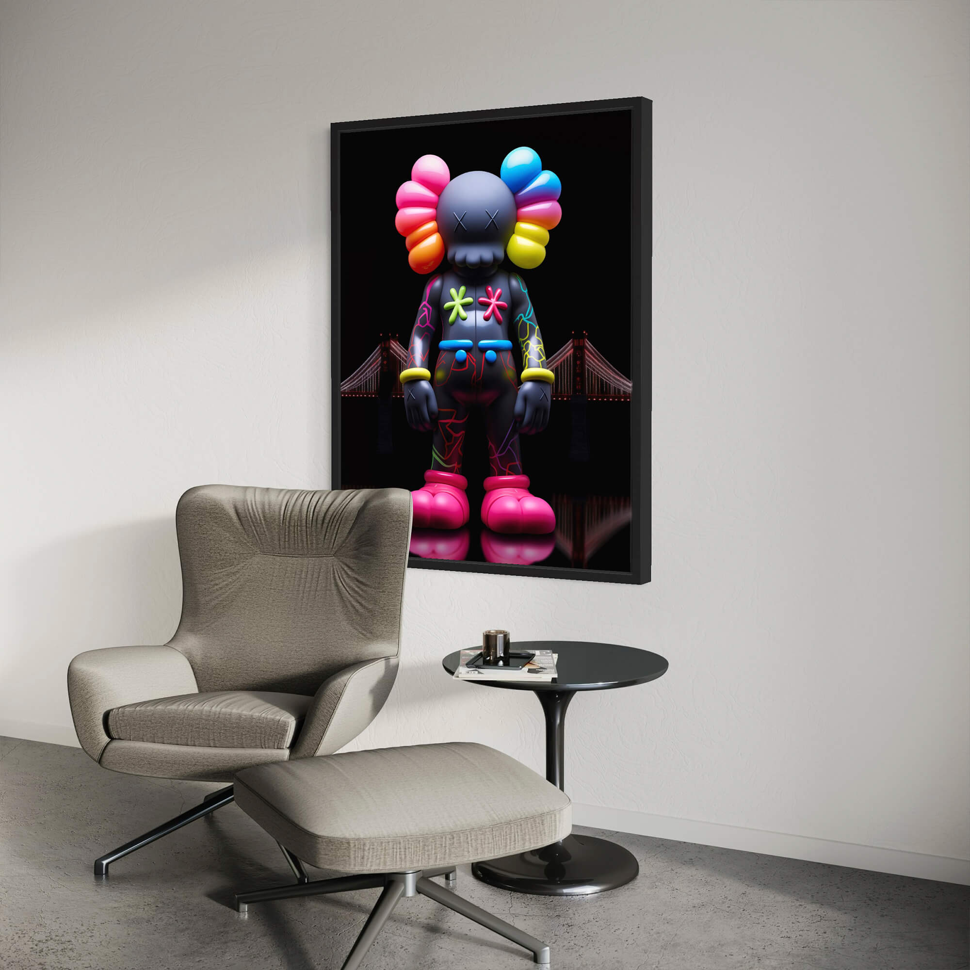 Neon KAWS №1 Canvas Print