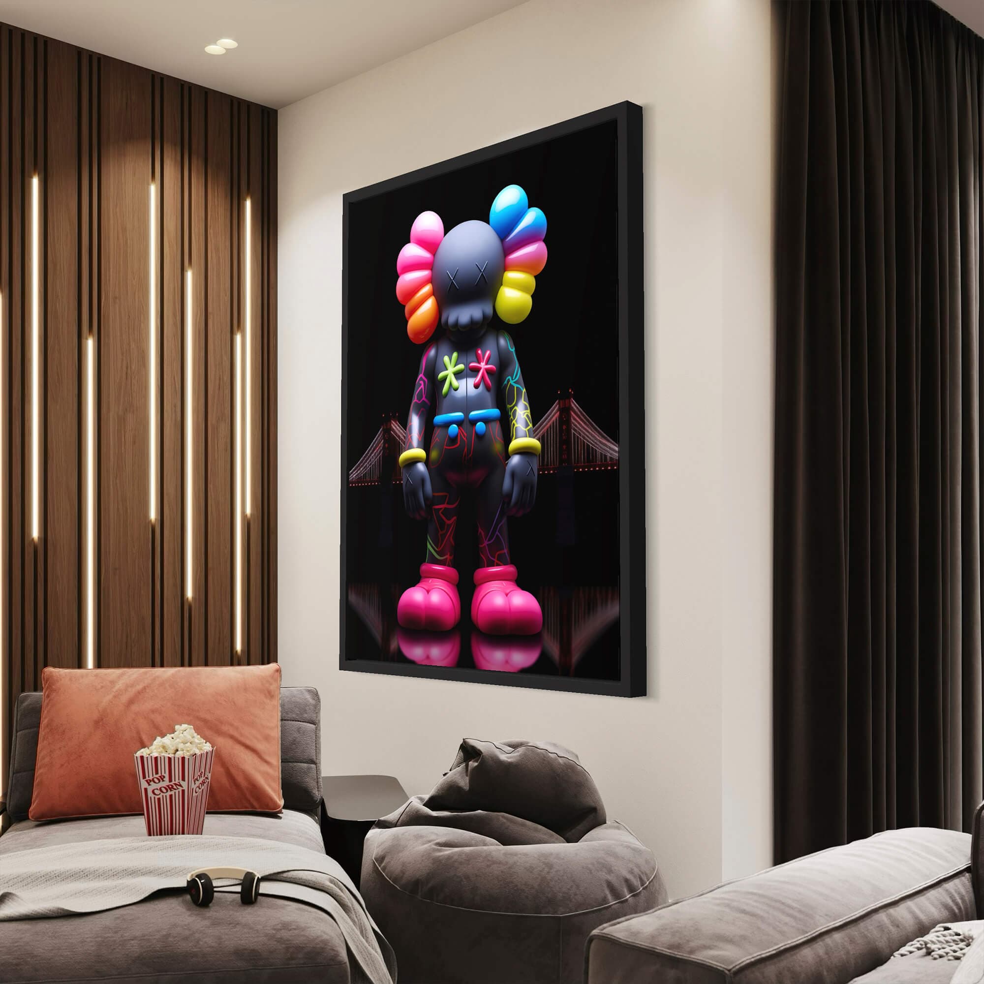 Neon KAWS №1 Canvas Print