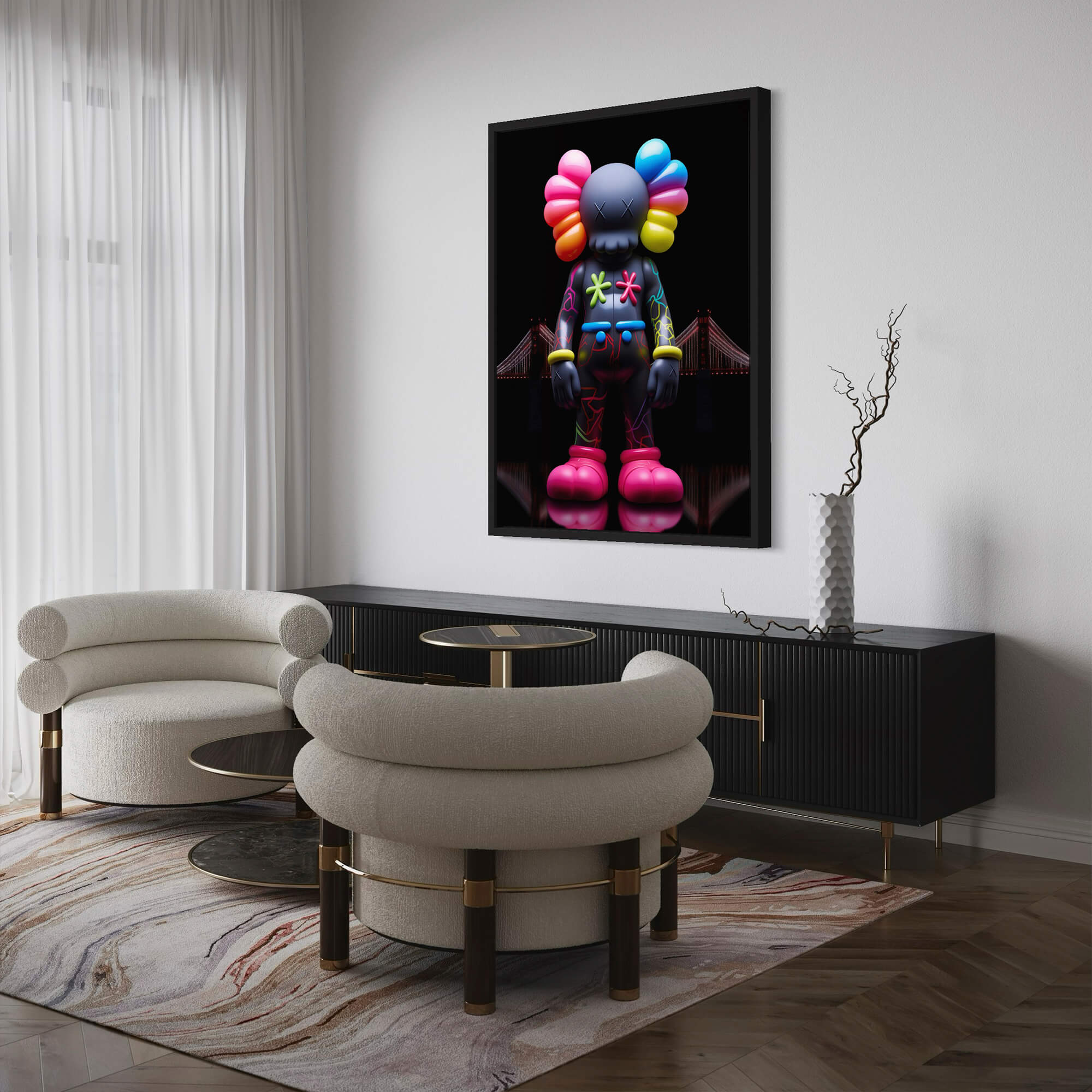 Neon KAWS №1 Canvas Print