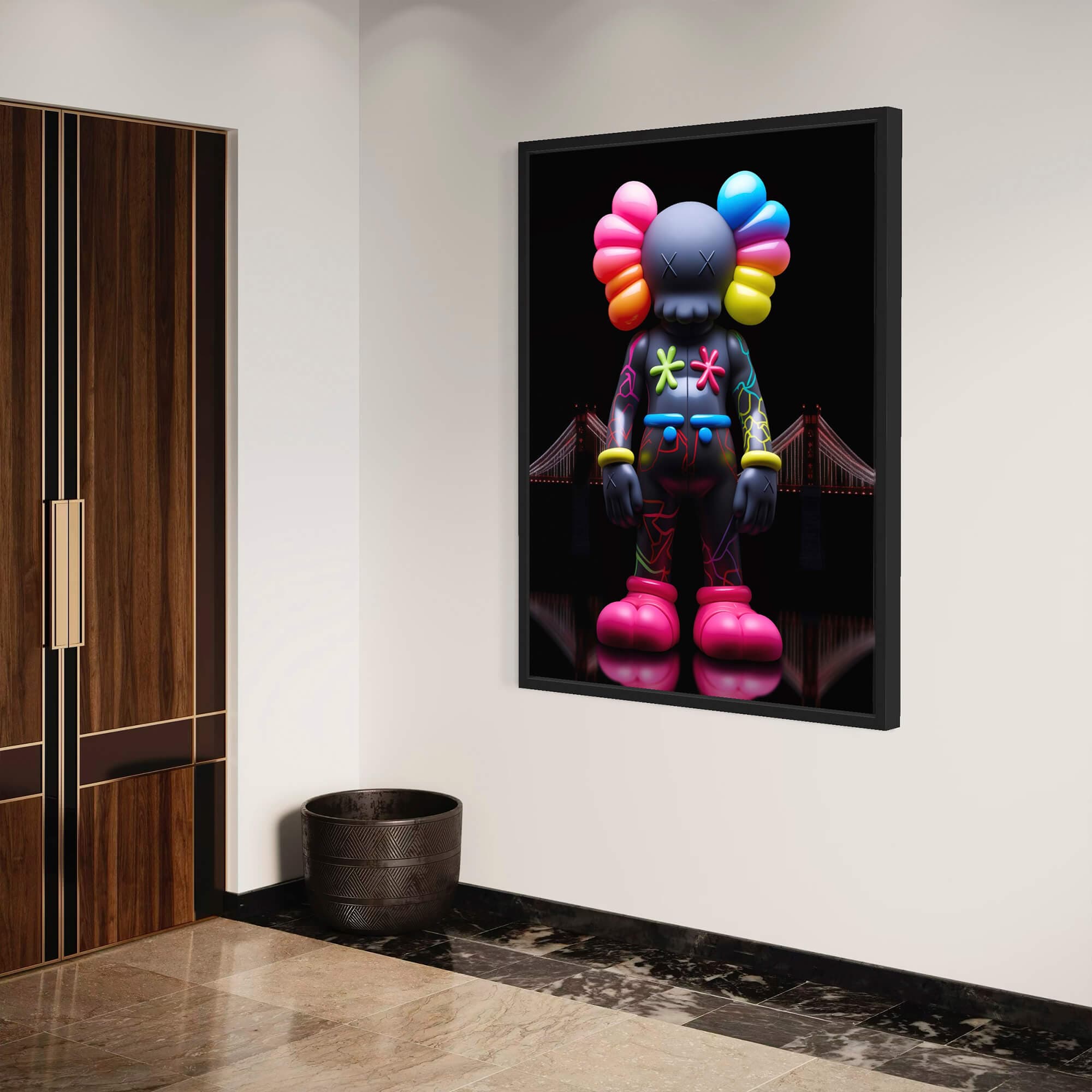 Neon KAWS №1 Canvas Print