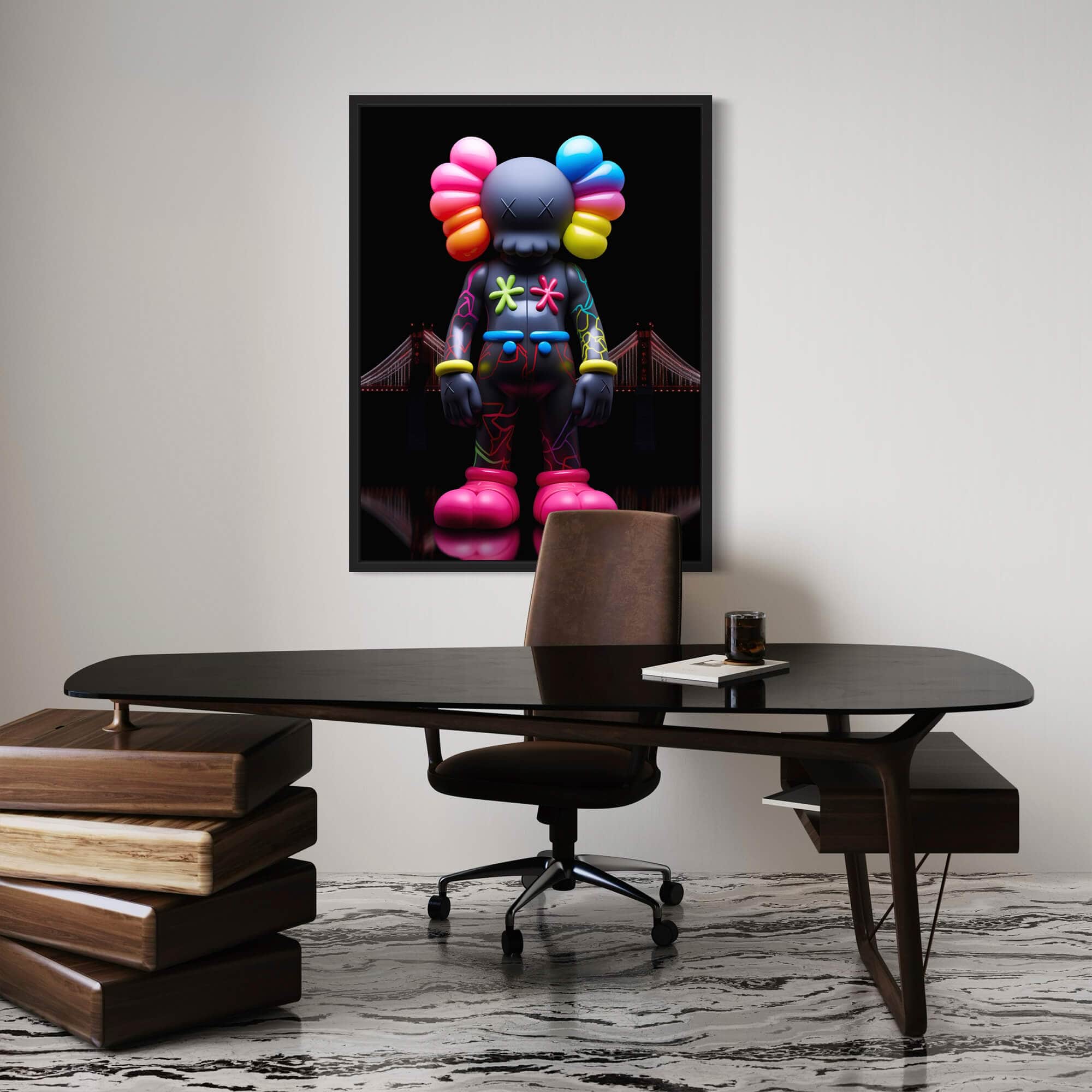 Neon KAWS №1 Canvas Print