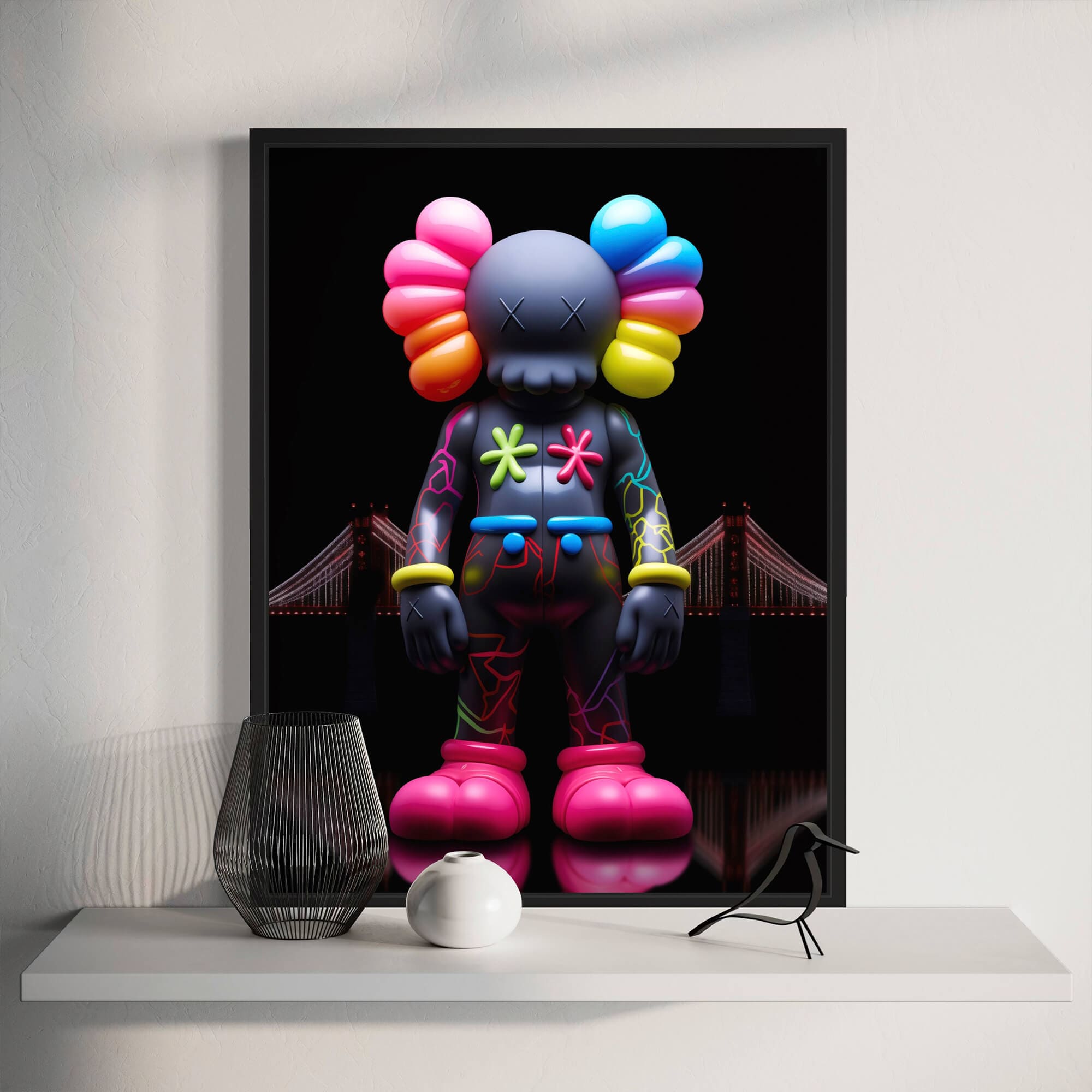 Neon KAWS №1 Canvas Print