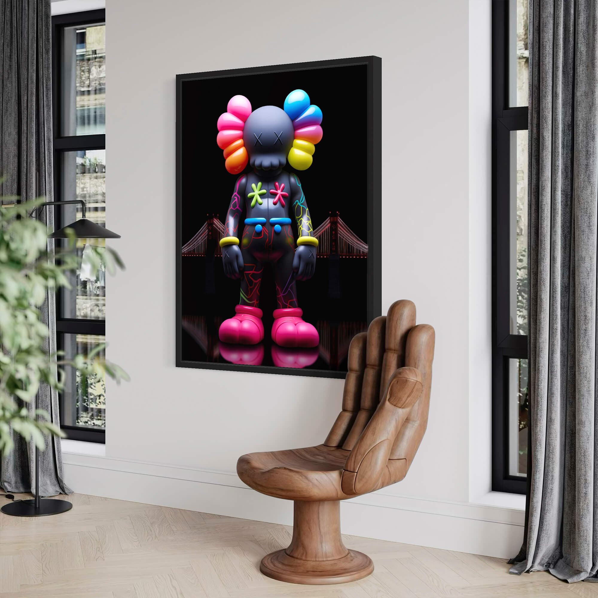 Neon KAWS №1 Canvas Print