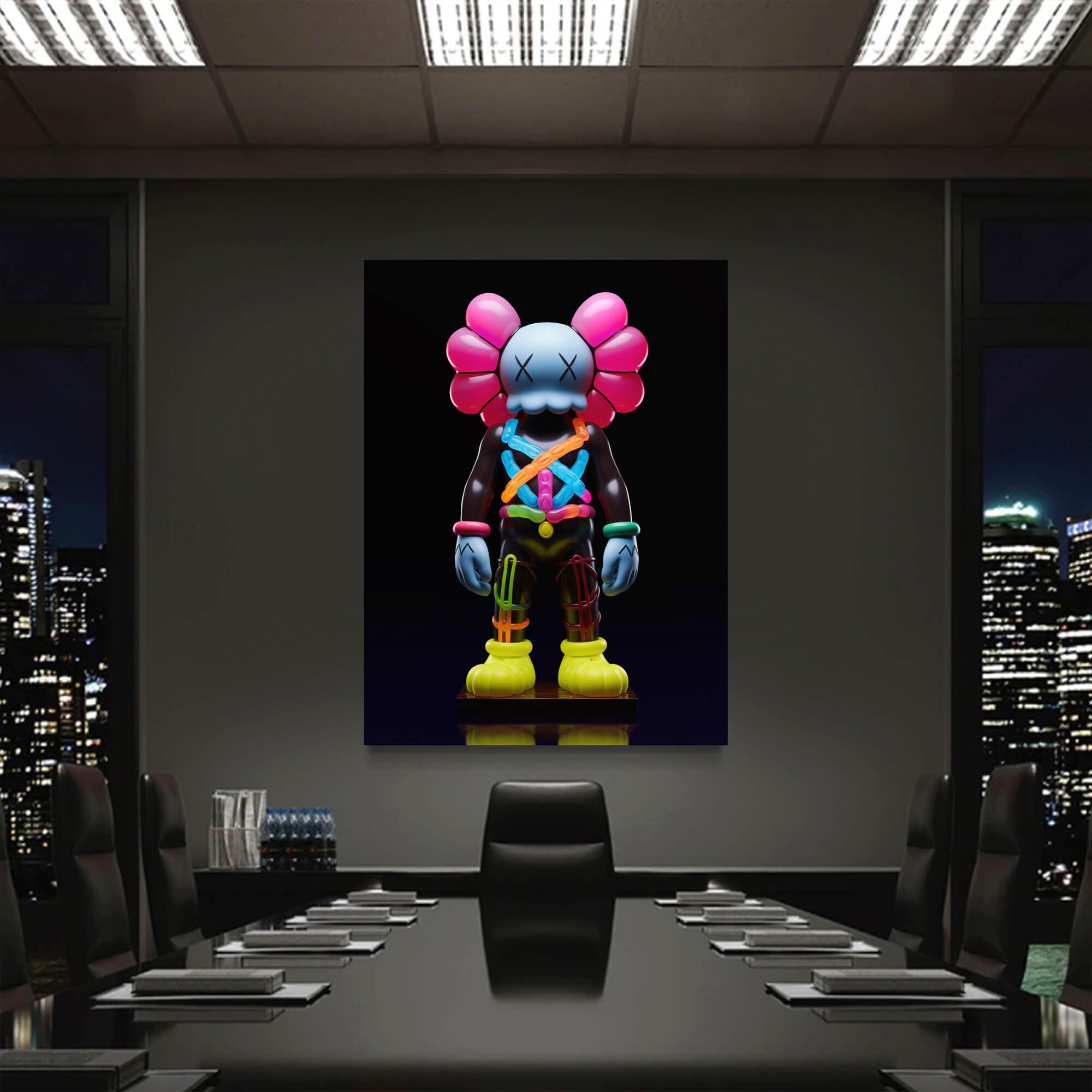 Neon KAWS №2 Canvas Print