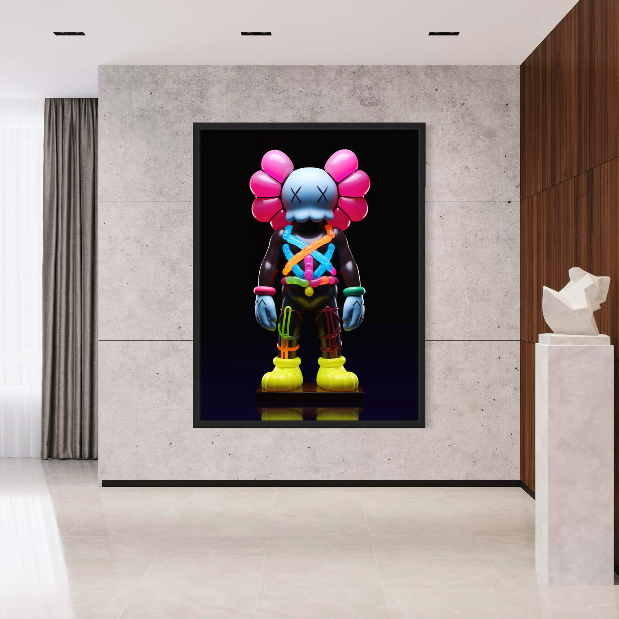 Neon KAWS №2 Canvas Print