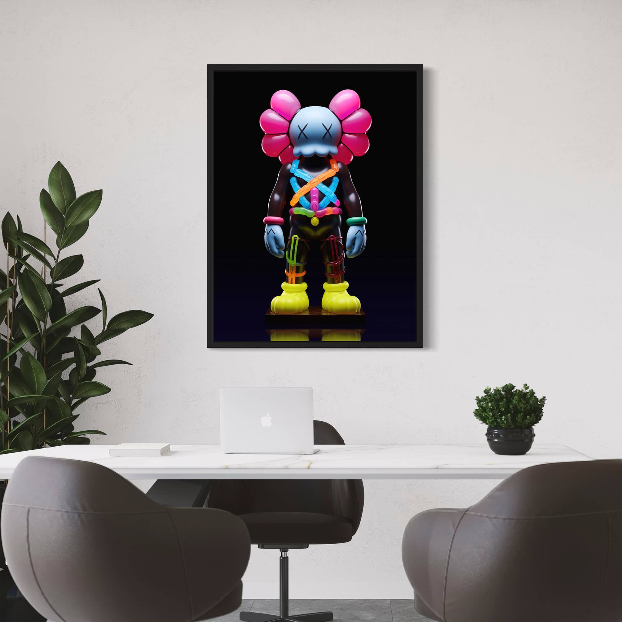 Neon KAWS №2 Canvas Print