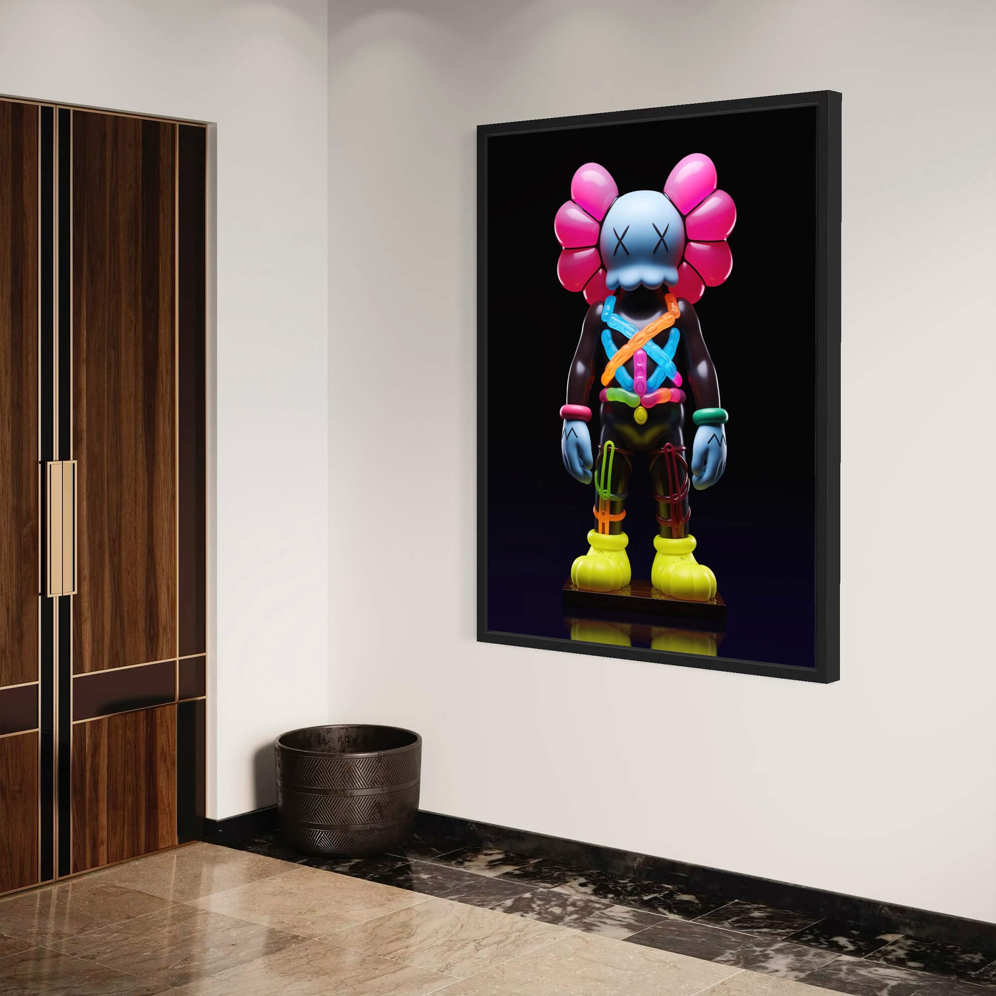 Neon KAWS №2 Canvas Print