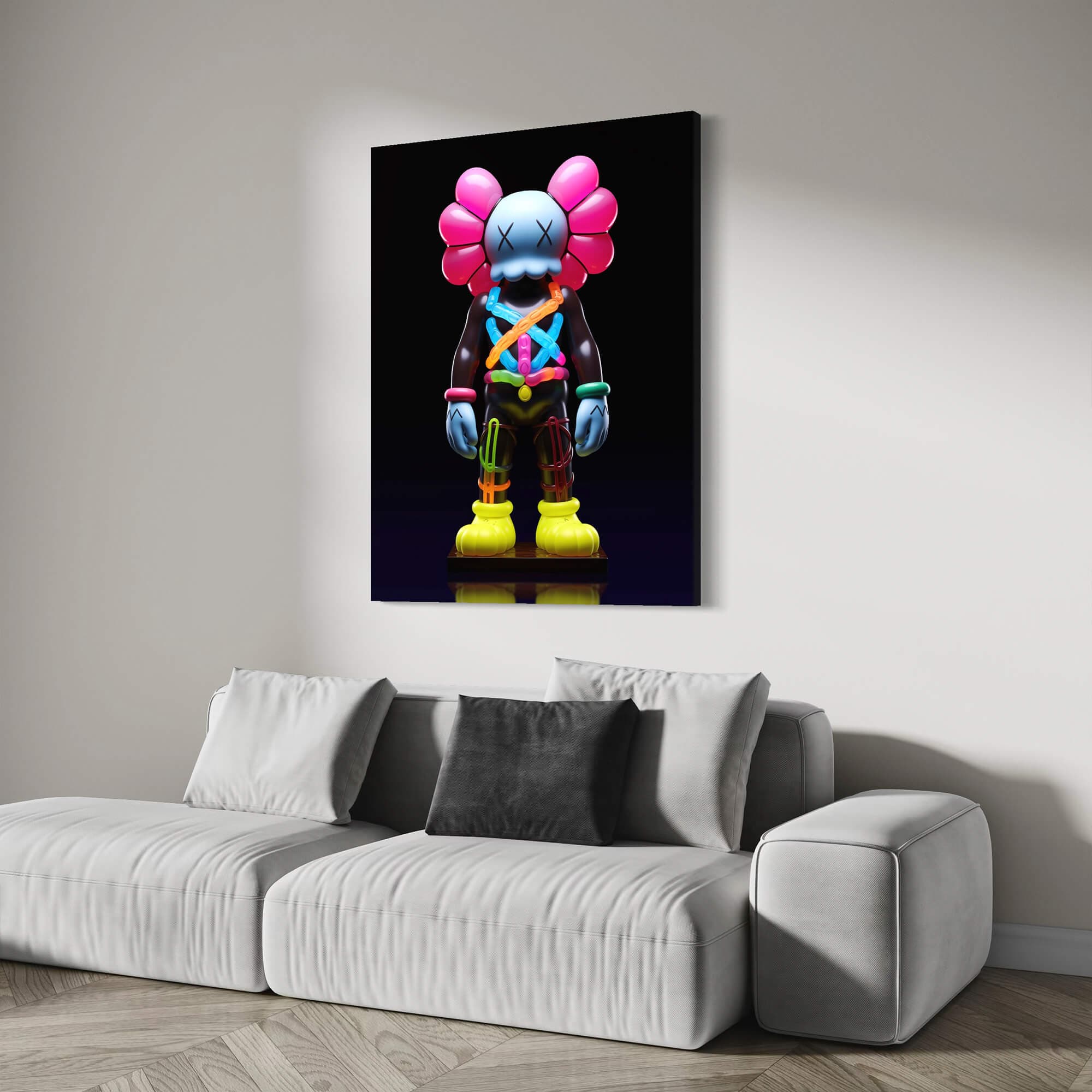 Neon KAWS №2 Canvas Print