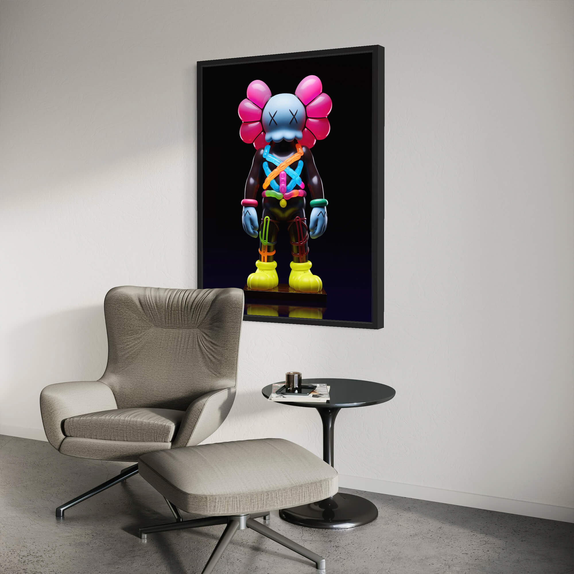 Neon KAWS №2 Canvas Print