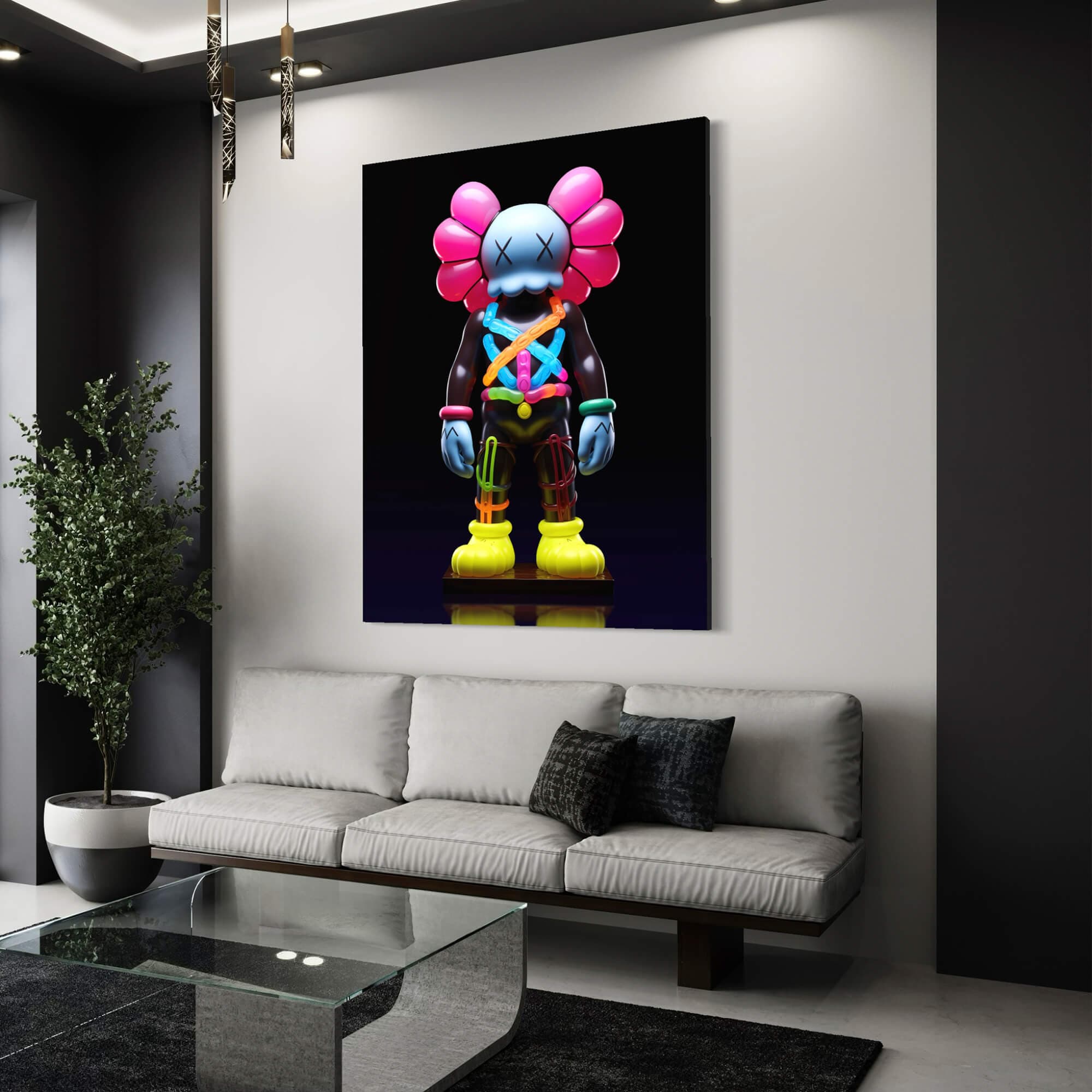 Neon KAWS №2 Canvas Print