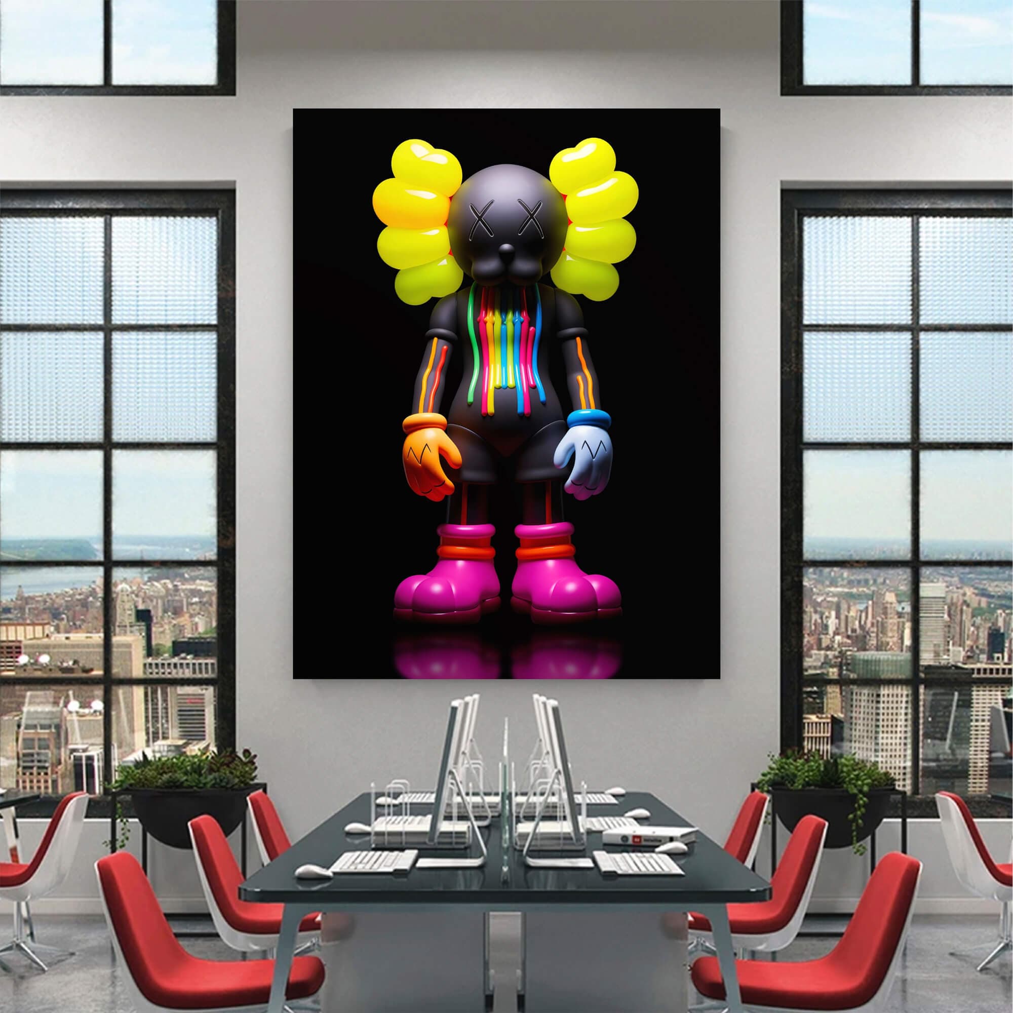 Neon KAWS №3 Canvas Print