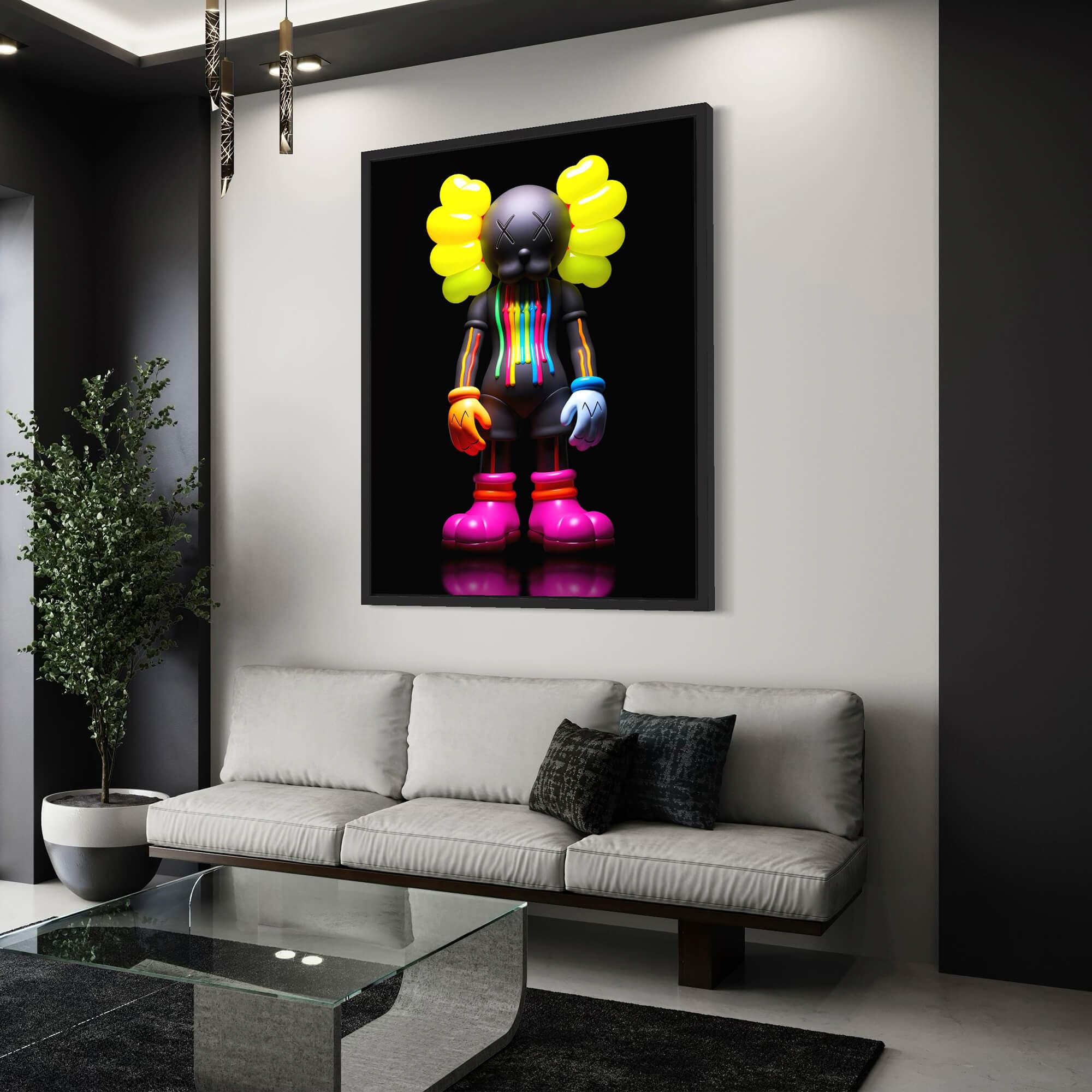 Neon KAWS №3 Canvas Print