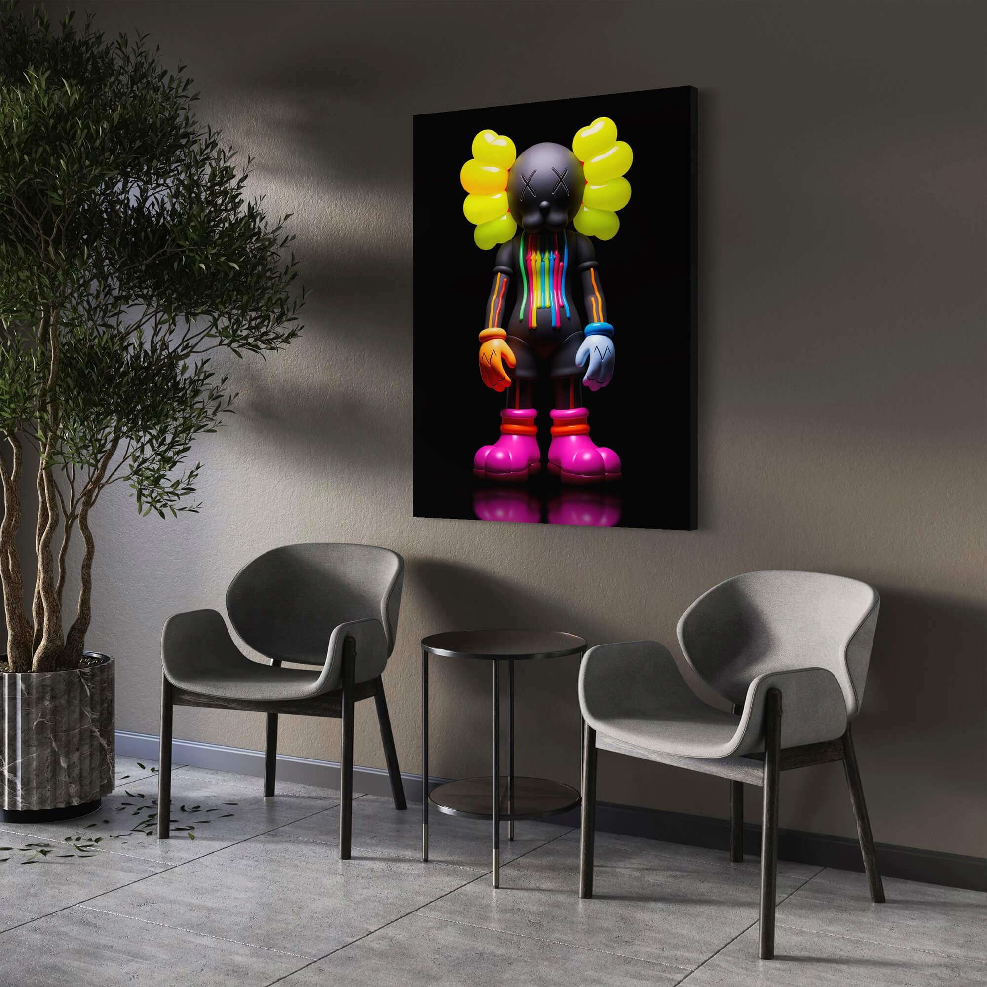 Neon KAWS №3 Canvas Print