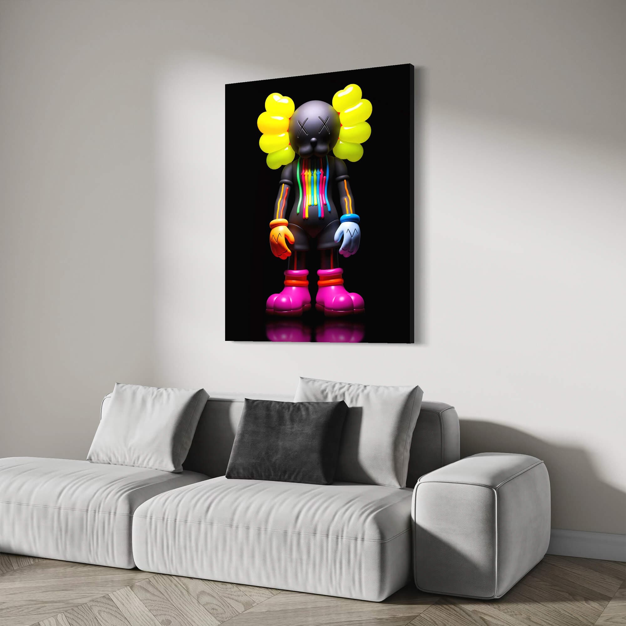 Neon KAWS №3 Canvas Print