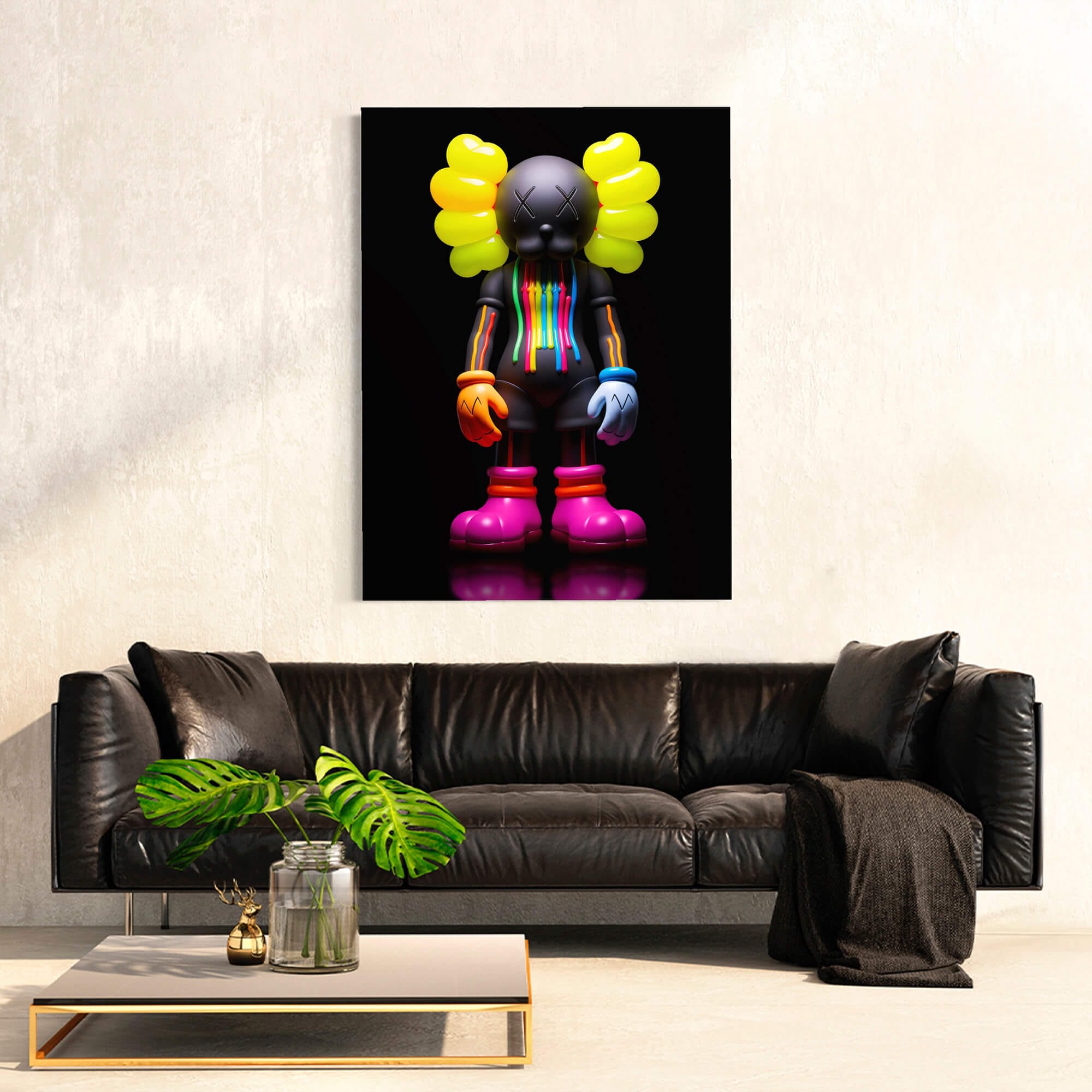 Neon KAWS №3 Canvas Print