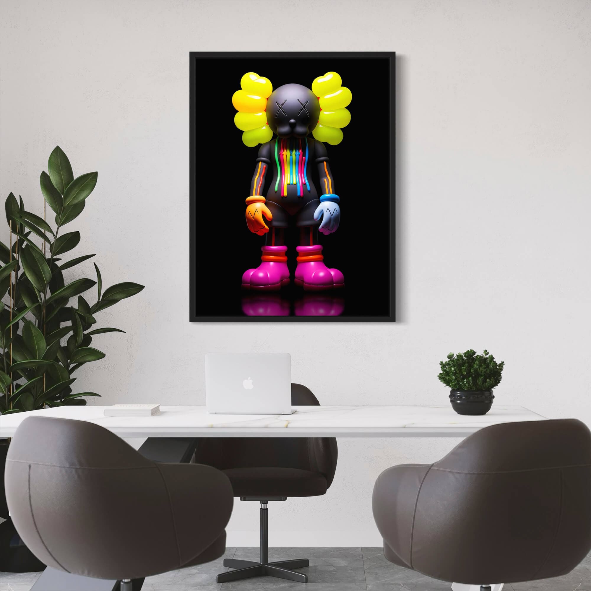 Neon KAWS №3 Canvas Print