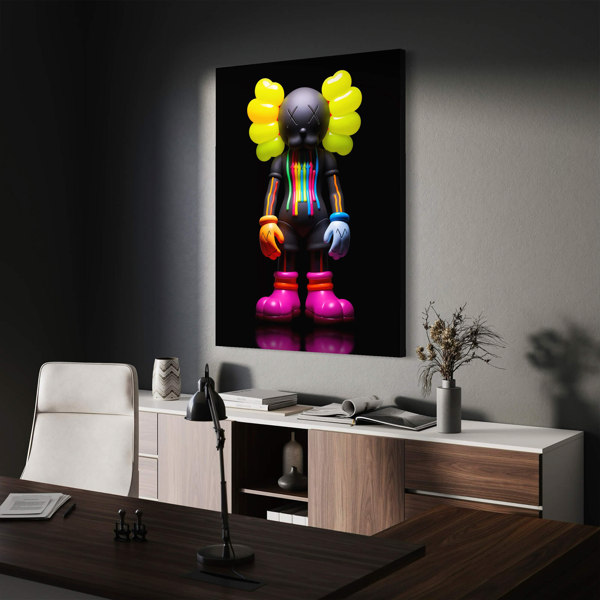 Neon KAWS №3 Canvas Print