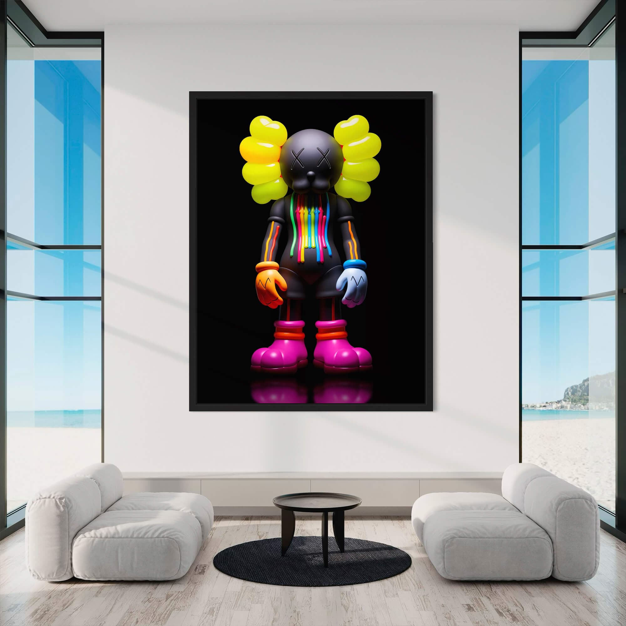 Neon KAWS №3 Canvas Print