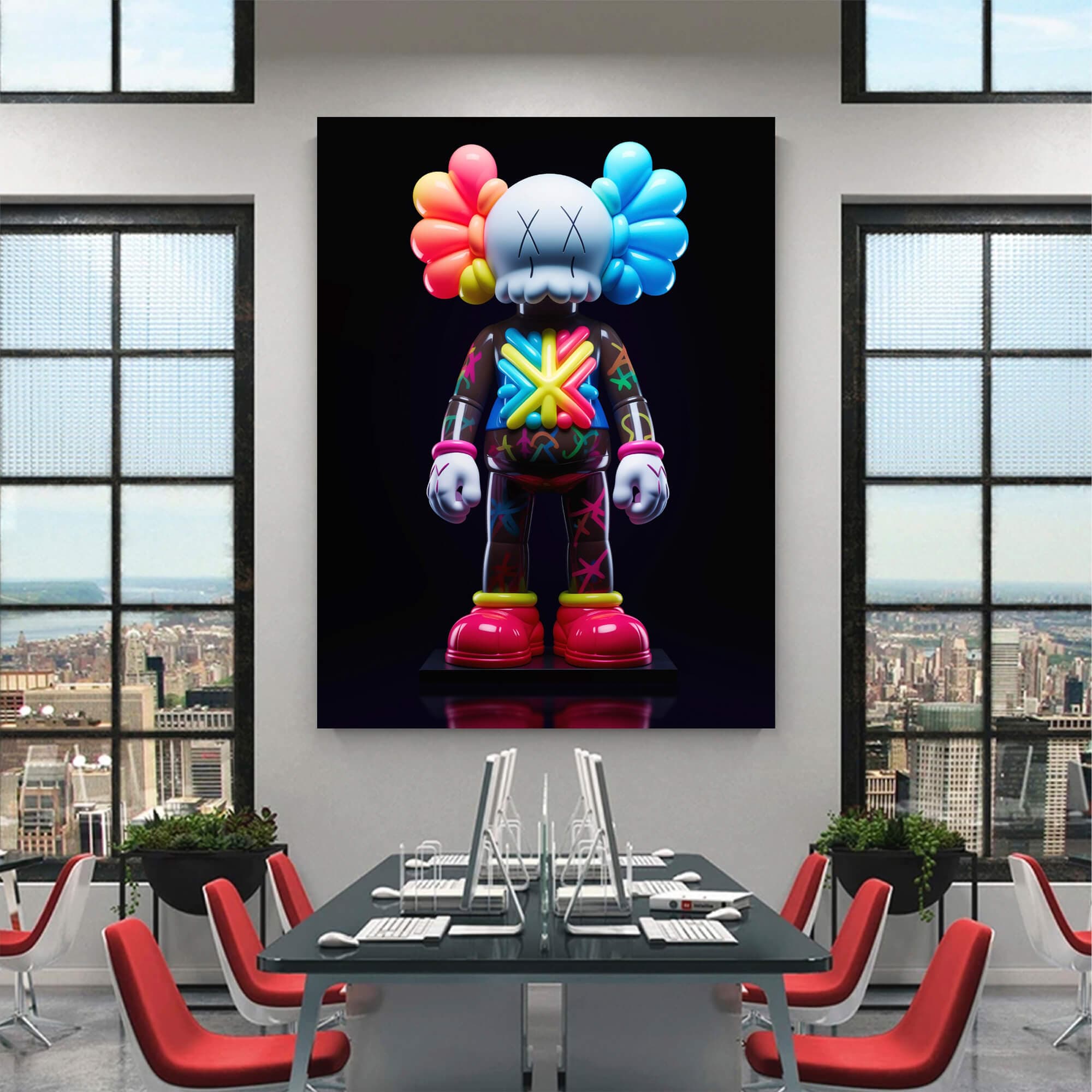 Neon KAWS №4 Canvas Print