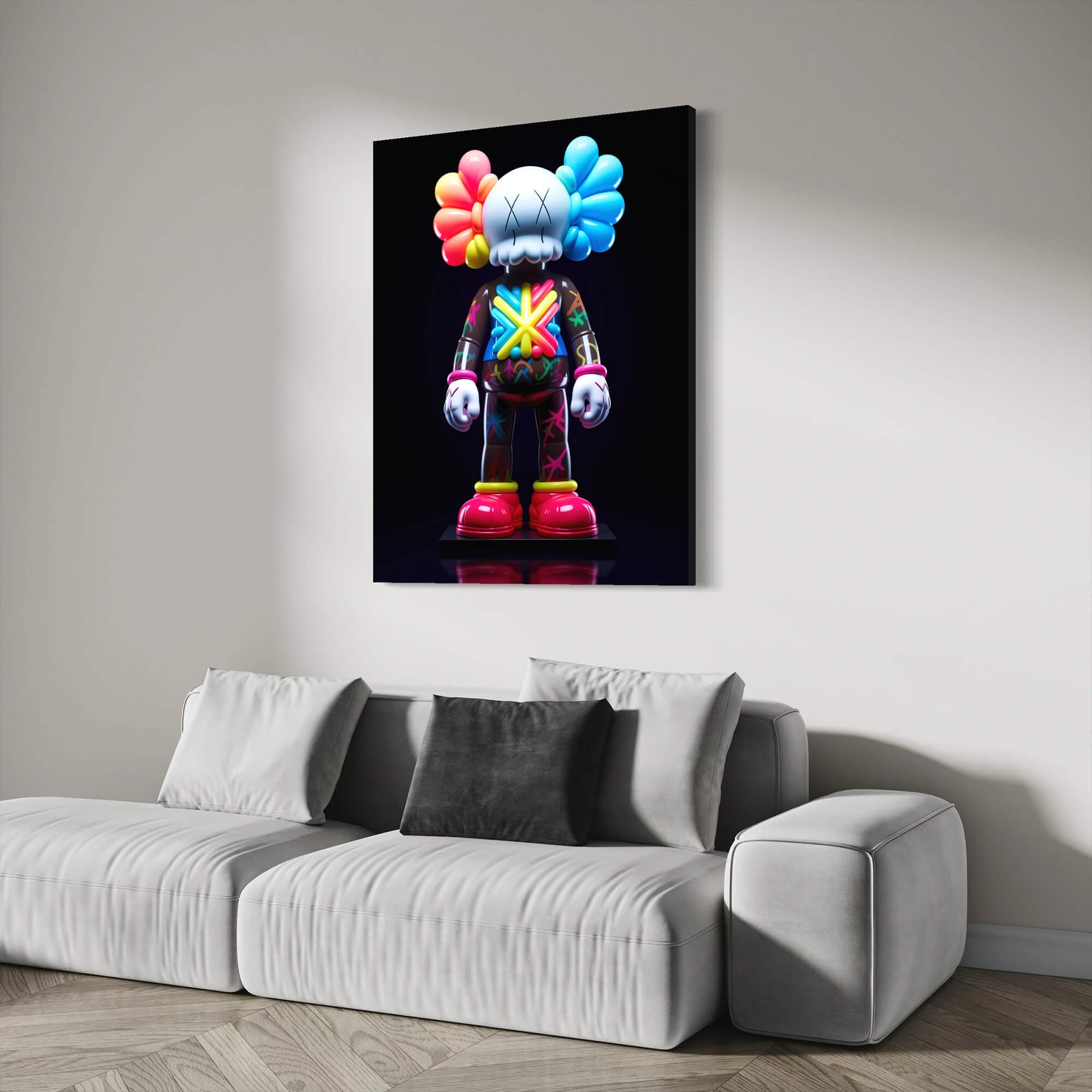 Neon KAWS №4 Canvas Print