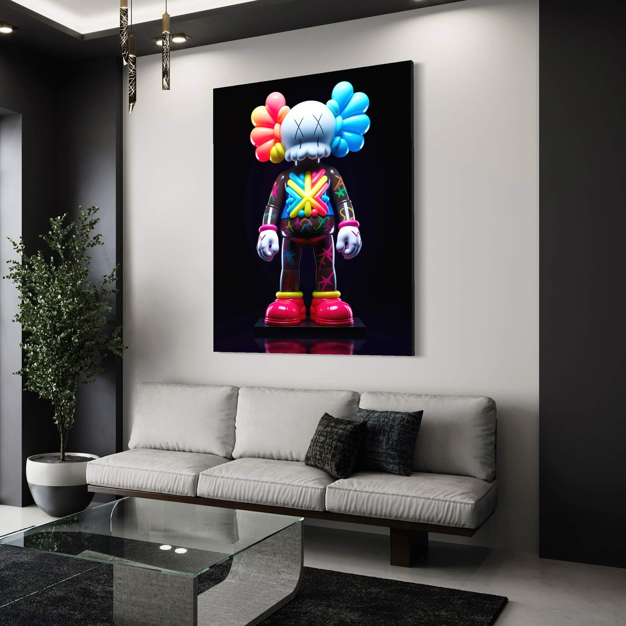 Neon KAWS №4 Canvas Print