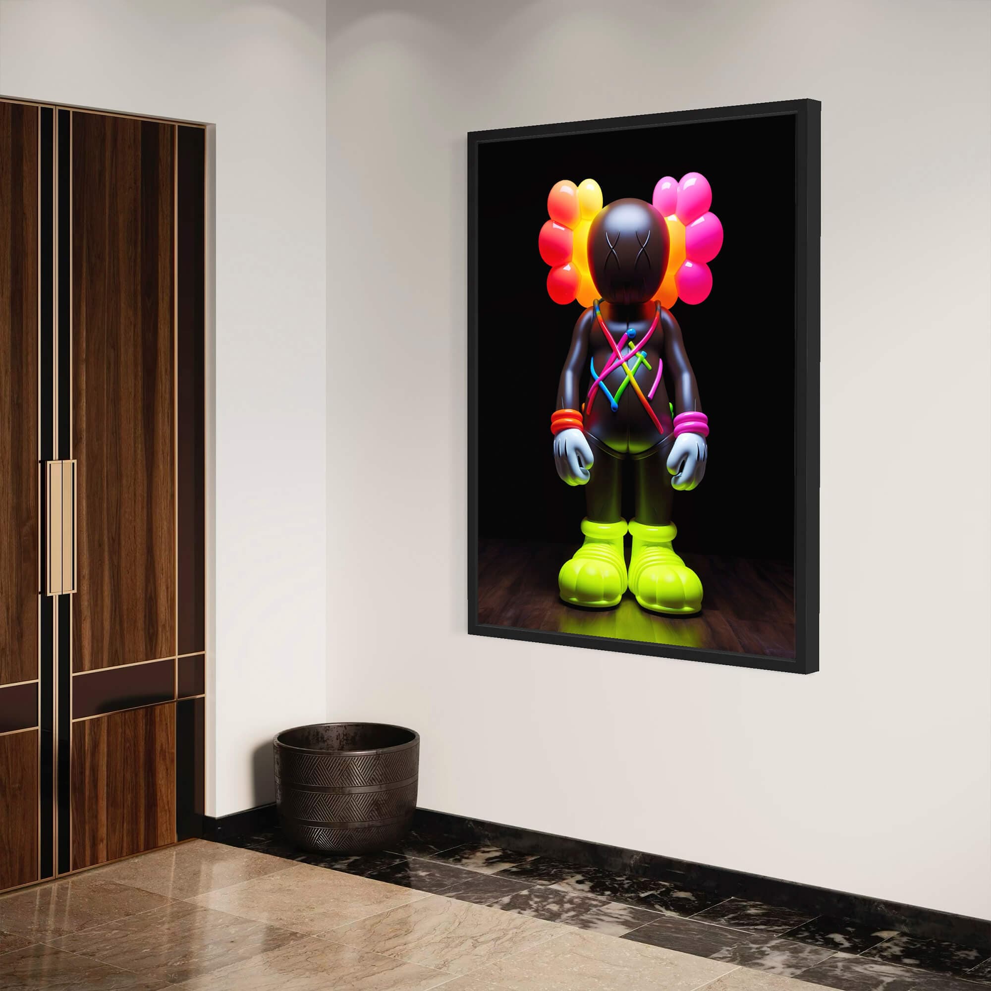 Neon KAWS №5 Canvas Print