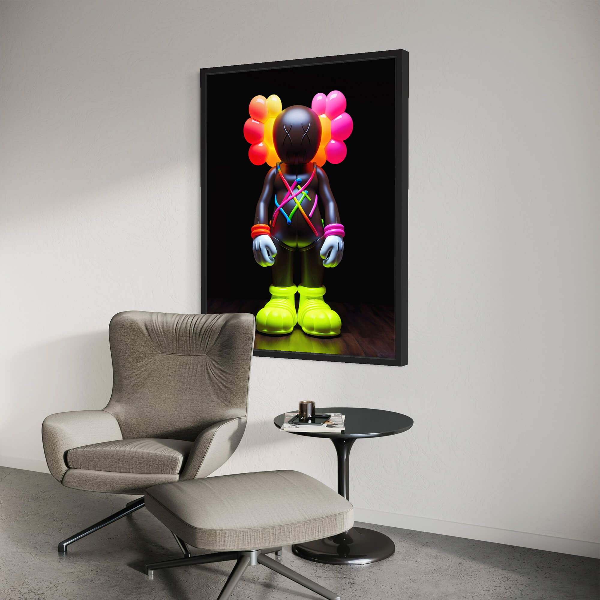 Neon KAWS №5 Canvas Print