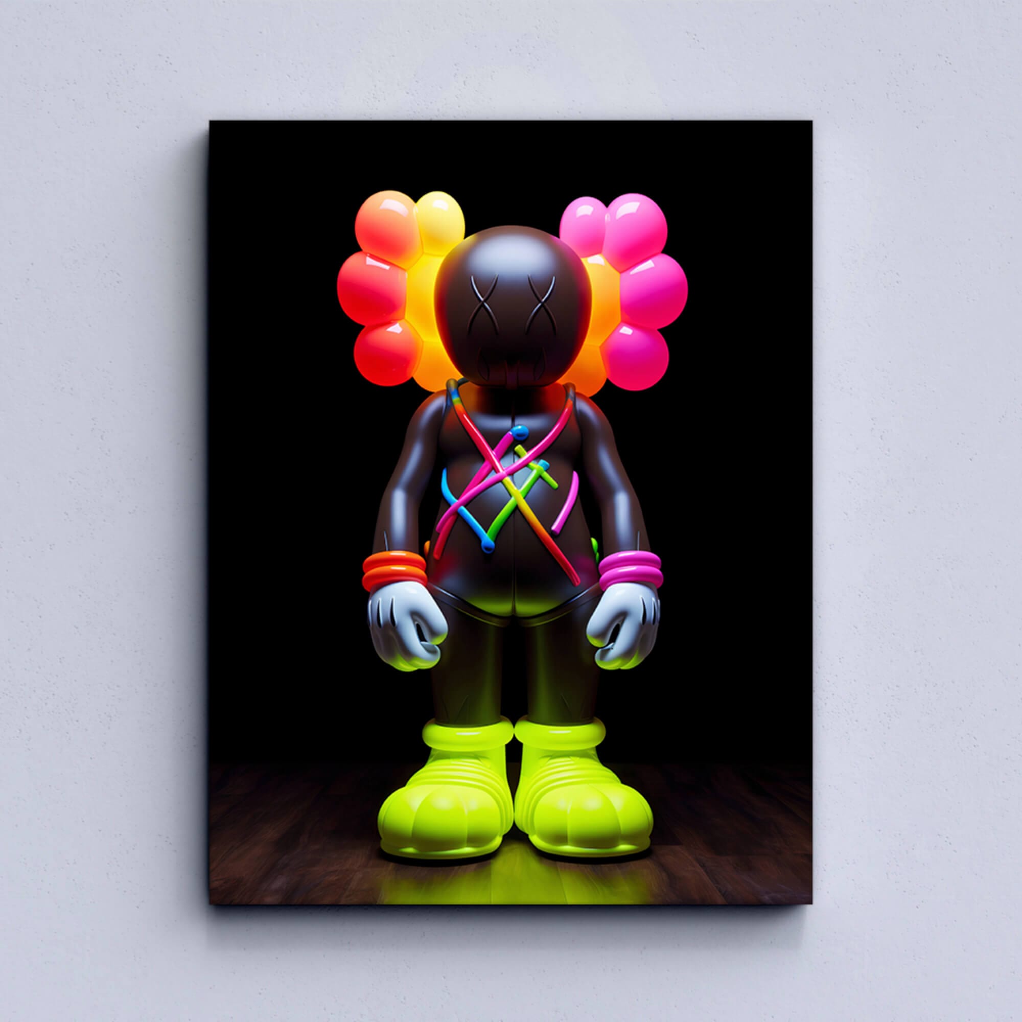 Neon KAWS №5 Canvas Print