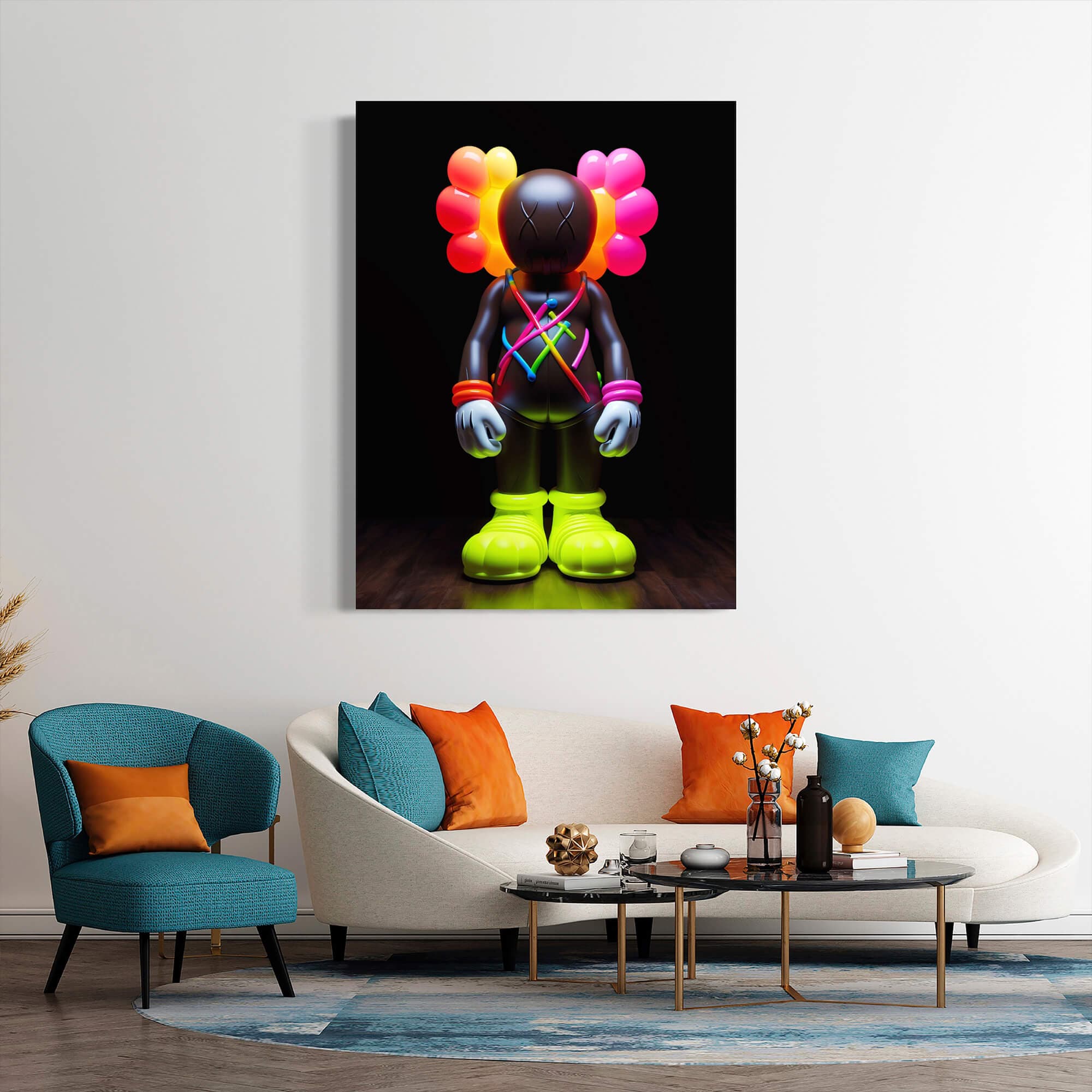 Neon KAWS №5 Canvas Print