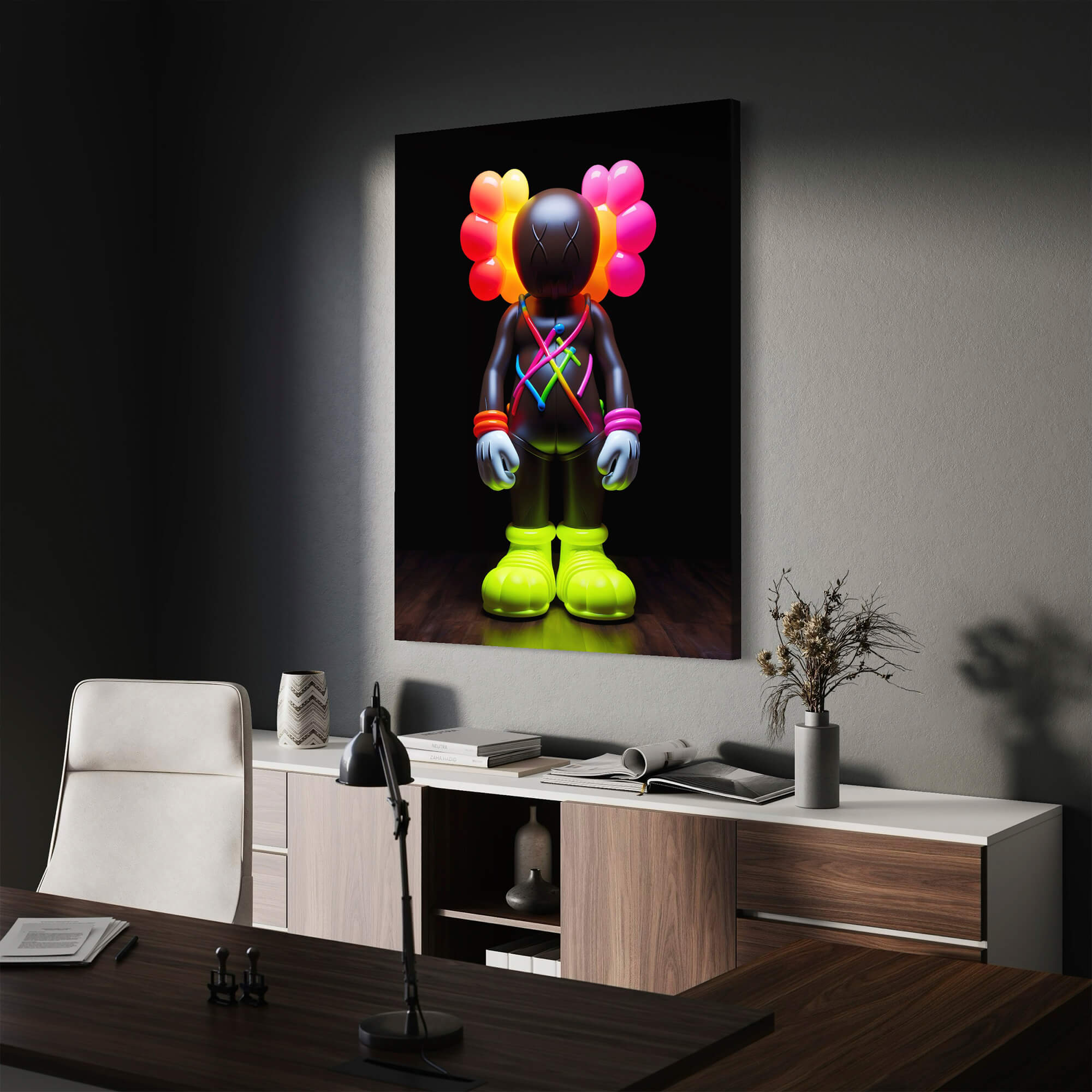 Neon KAWS №5 Canvas Print