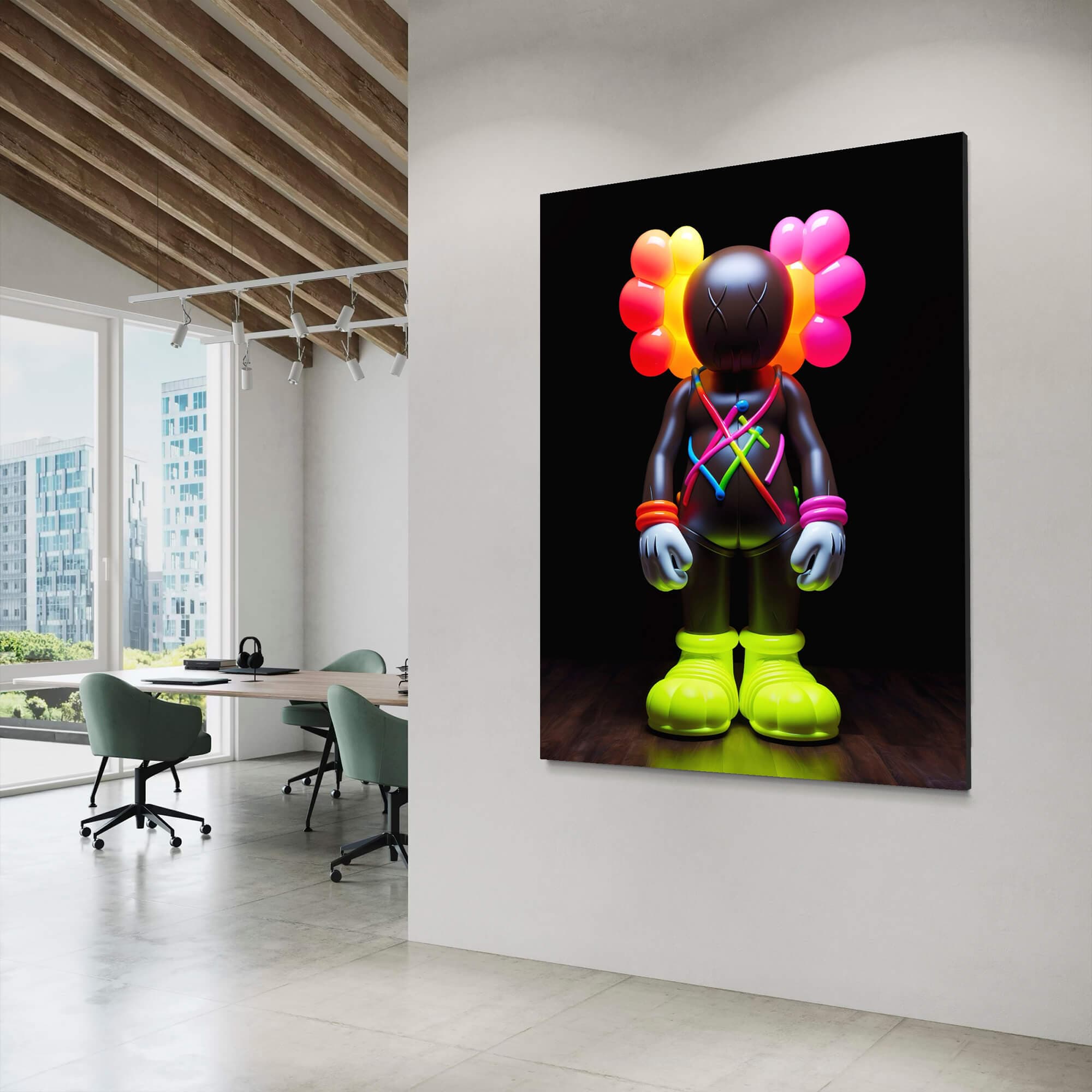 Neon KAWS №5 Canvas Print