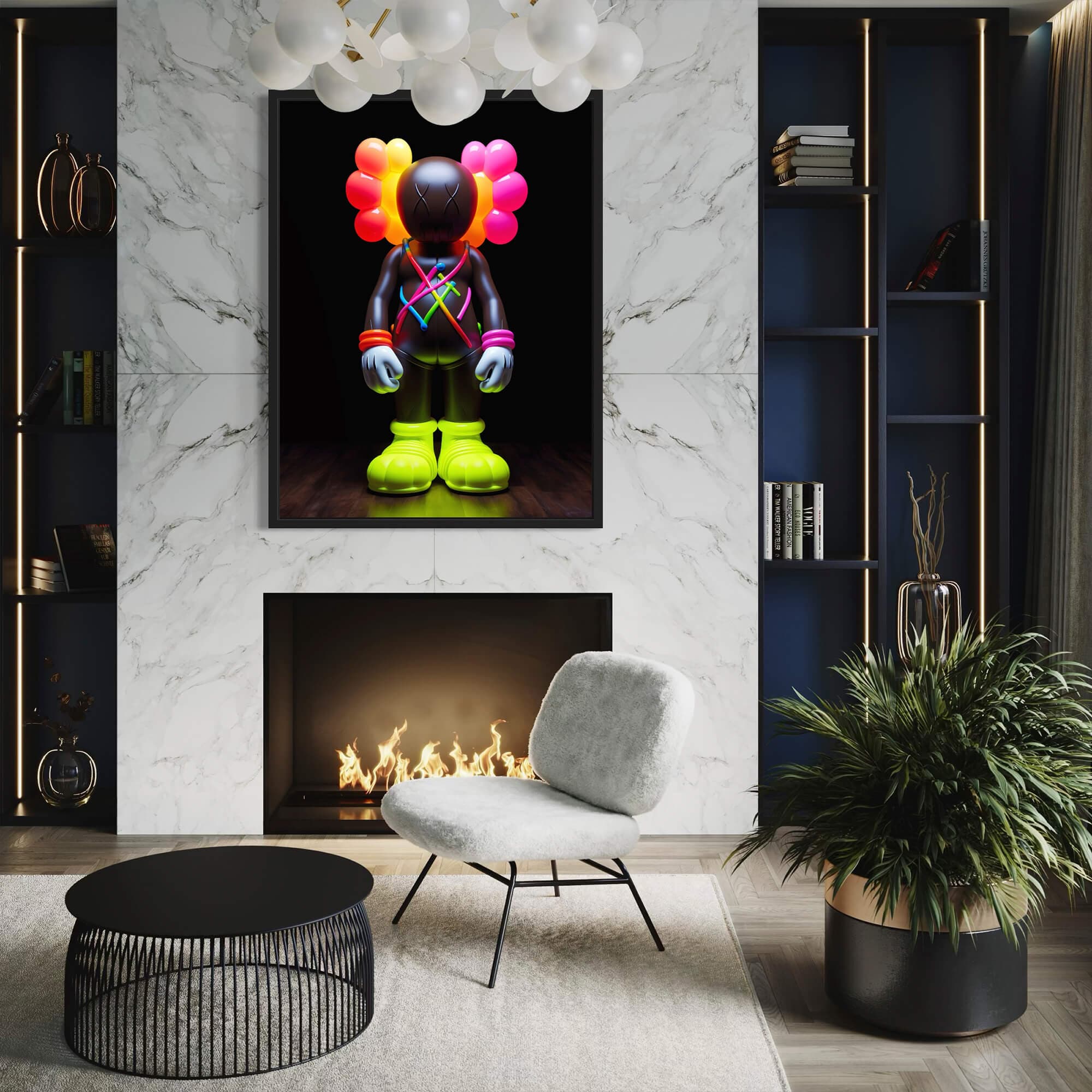 Neon KAWS №5 Canvas Print