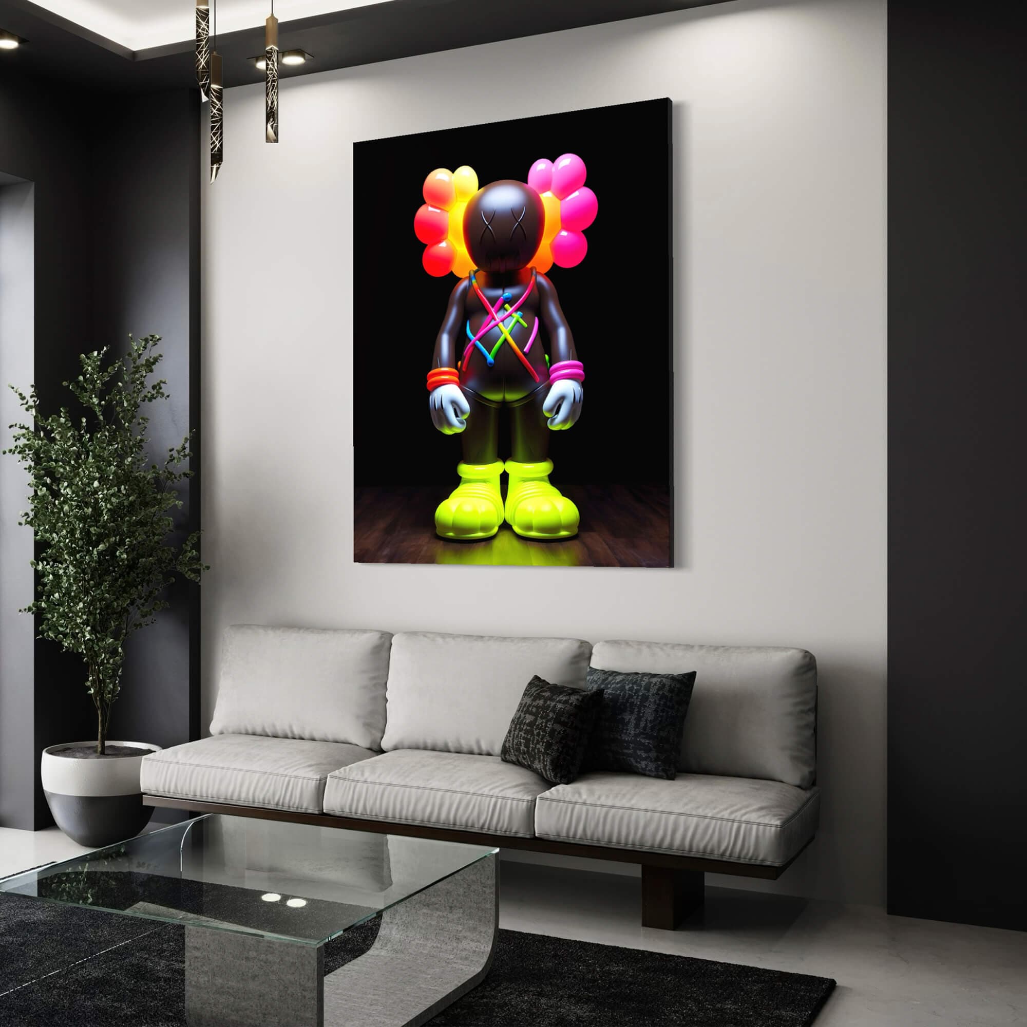 Neon KAWS №5 Canvas Print