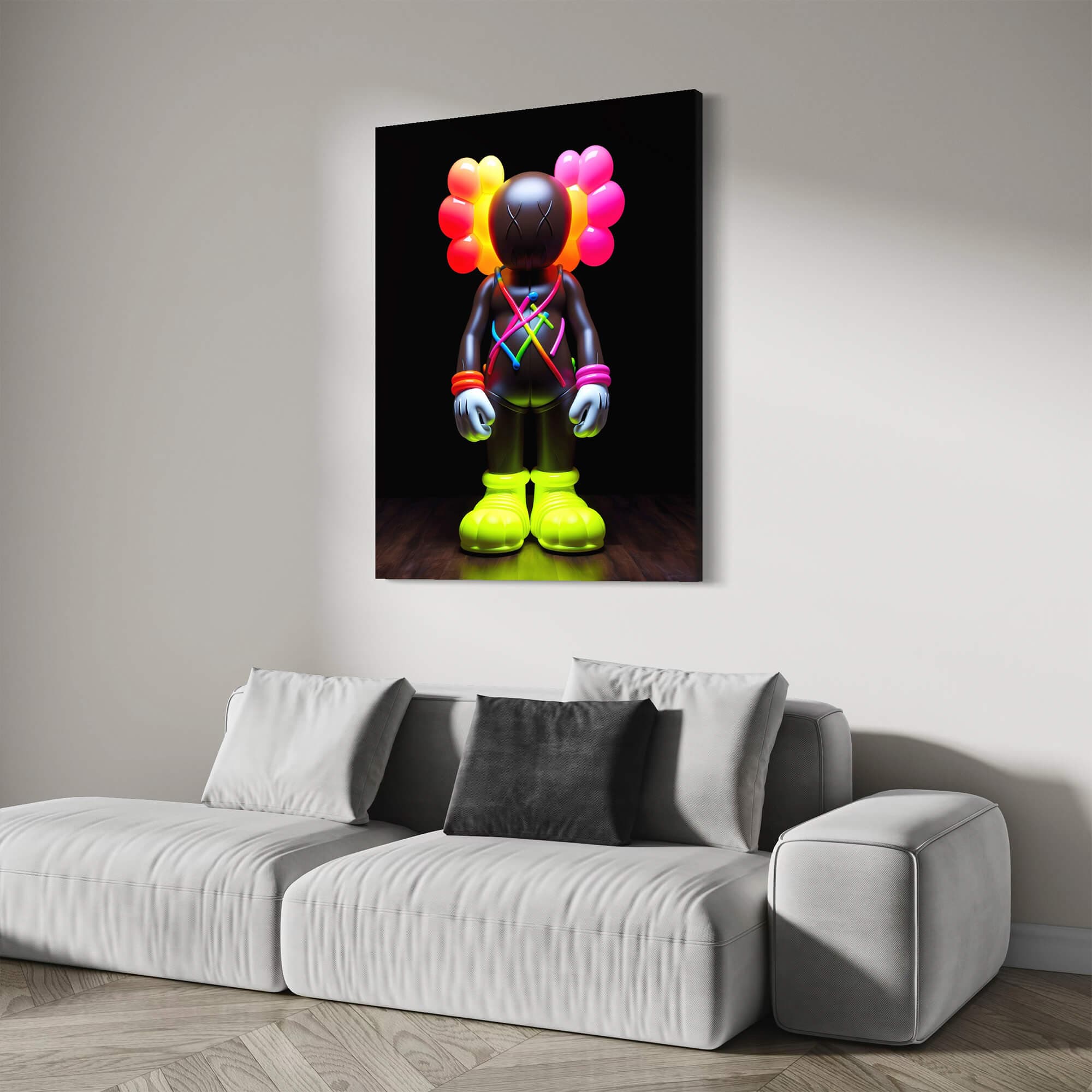 Neon KAWS №5 Canvas Print