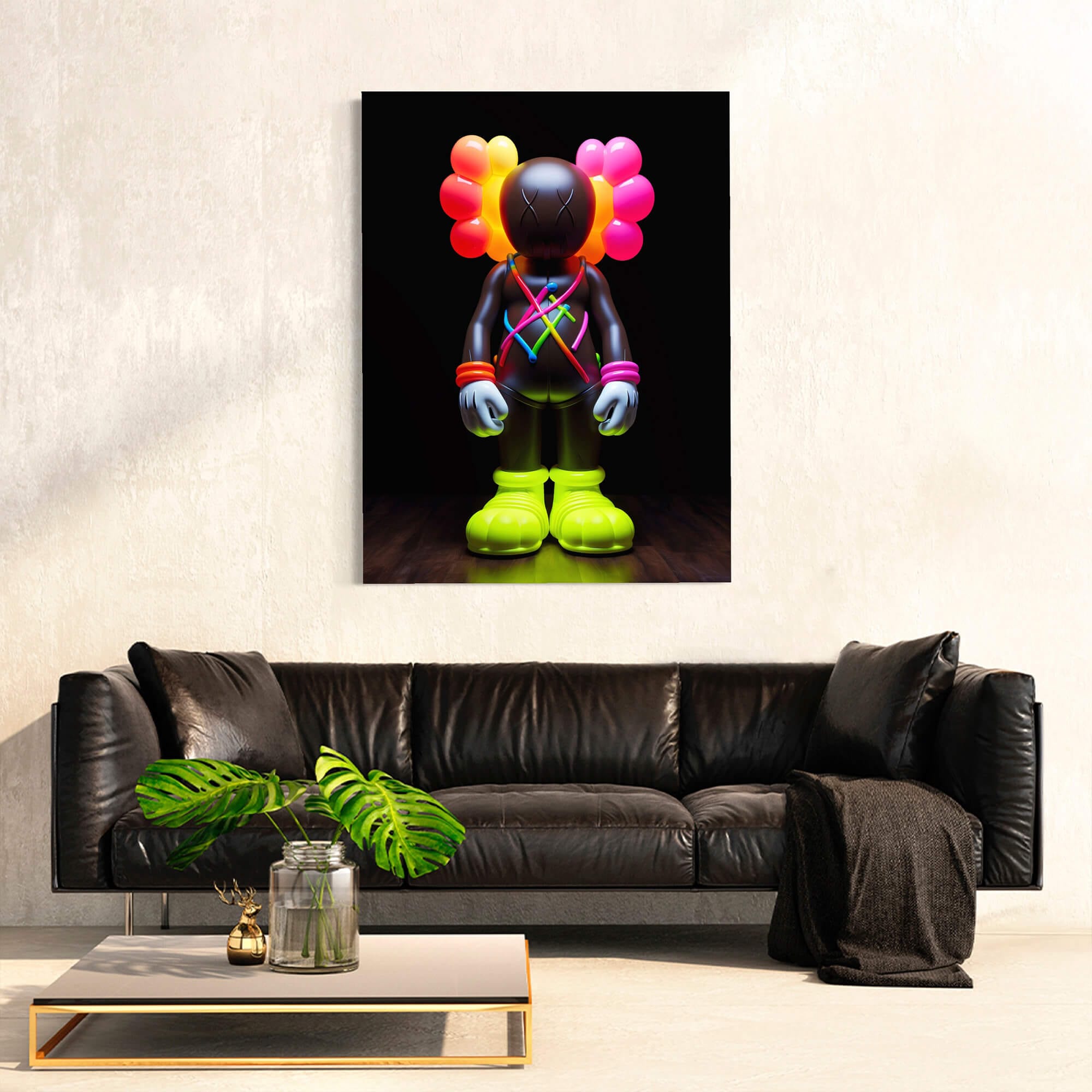 Neon KAWS №5 Canvas Print