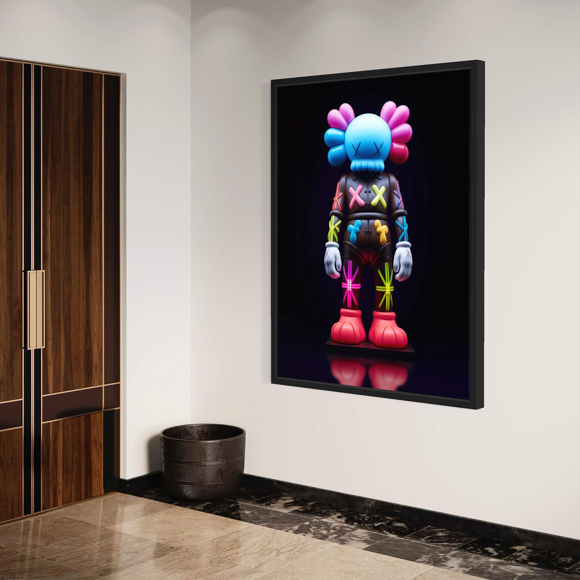 Neon KAWS №6 Canvas Print