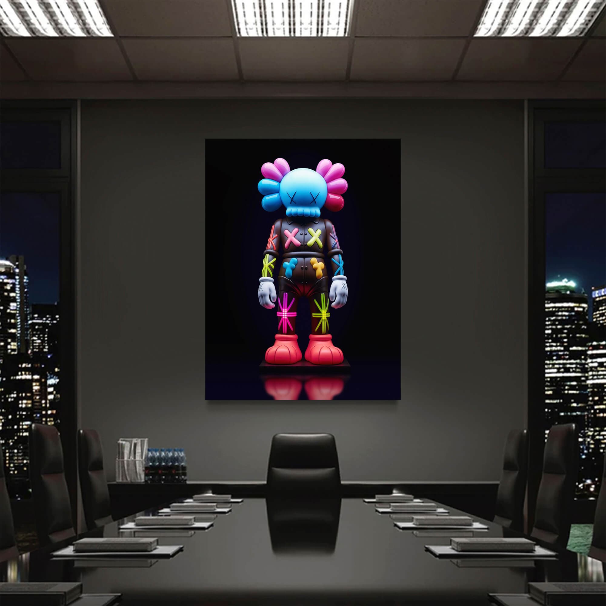 Neon KAWS №6 Canvas Print