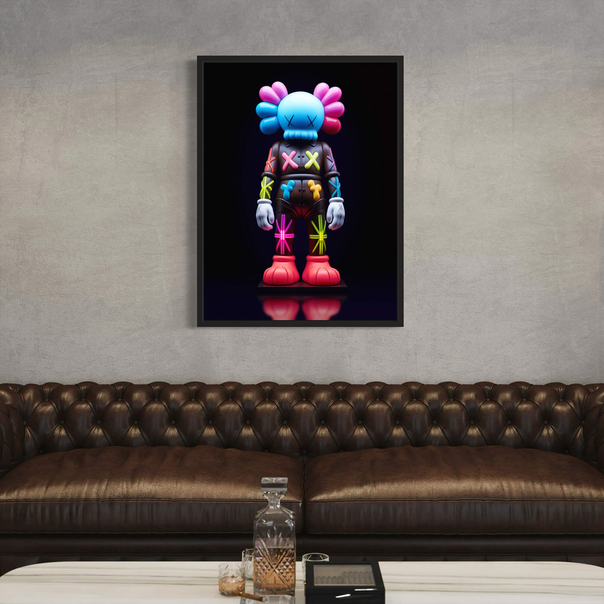 Neon KAWS №6 Canvas Print