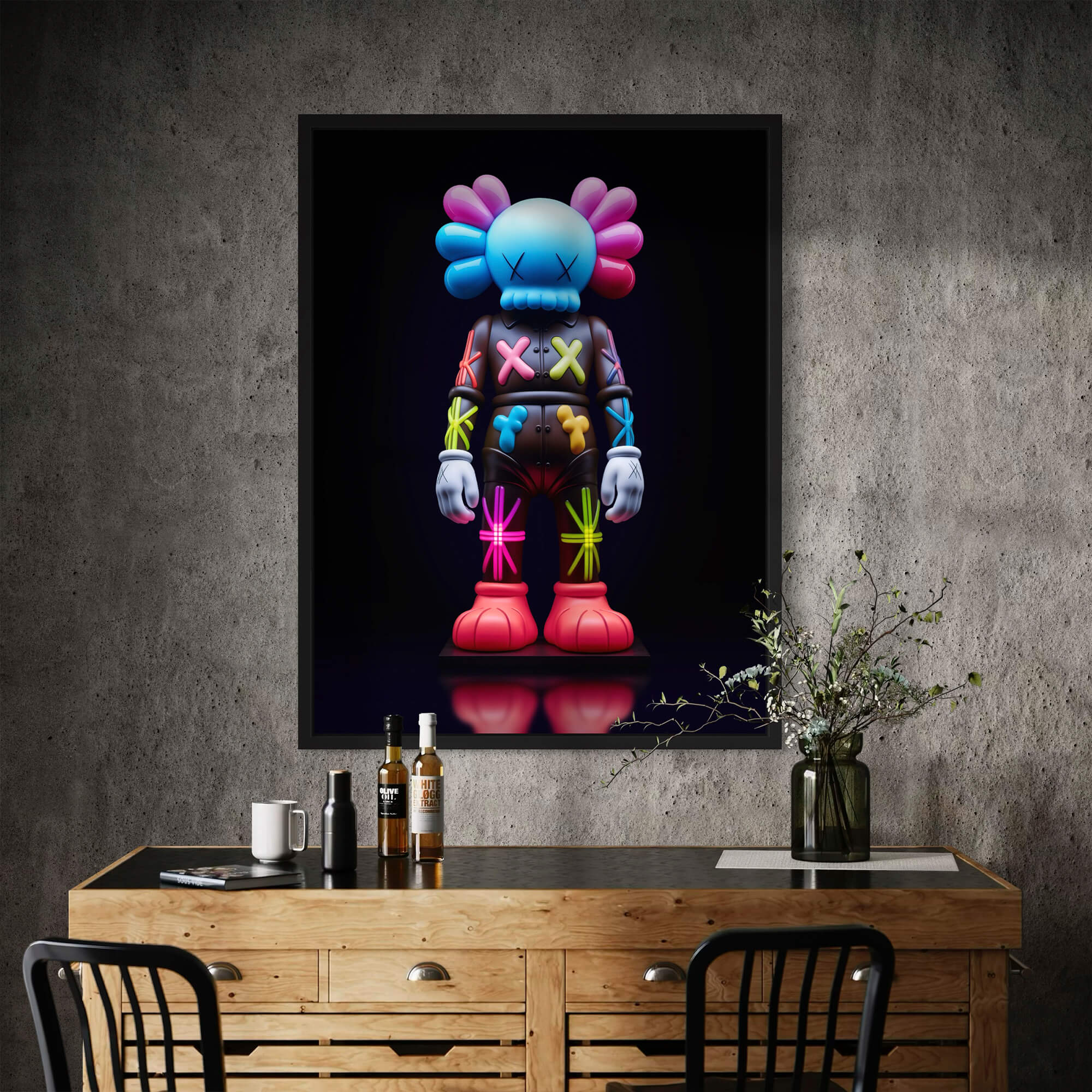 Neon KAWS №6 Canvas Print