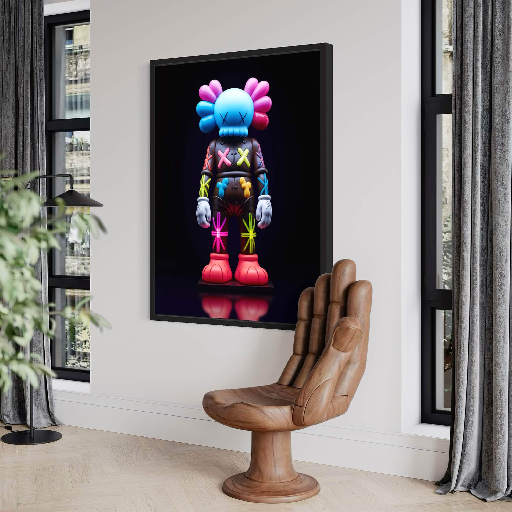 Neon KAWS №6 Canvas Print