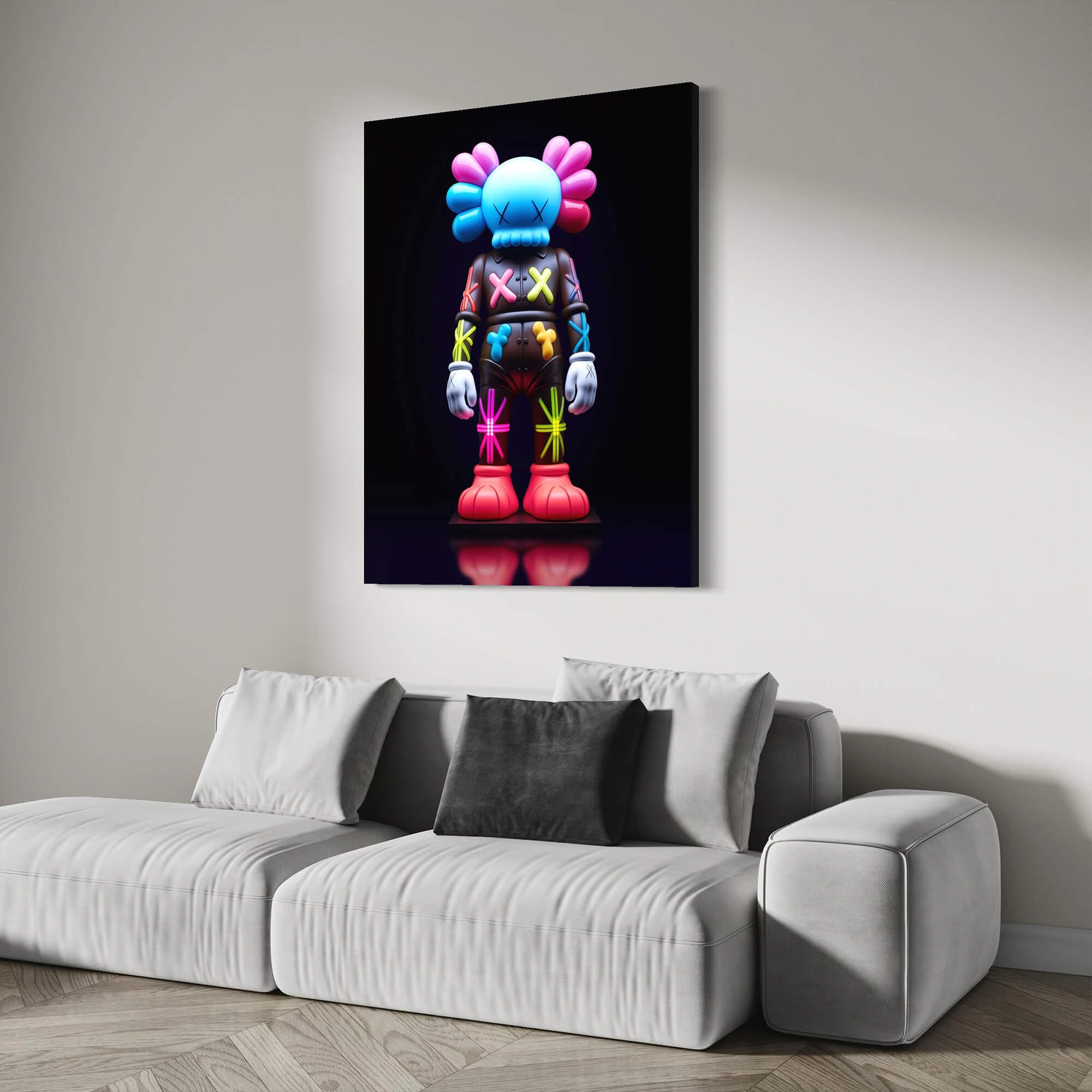 Neon KAWS №6 Canvas Print