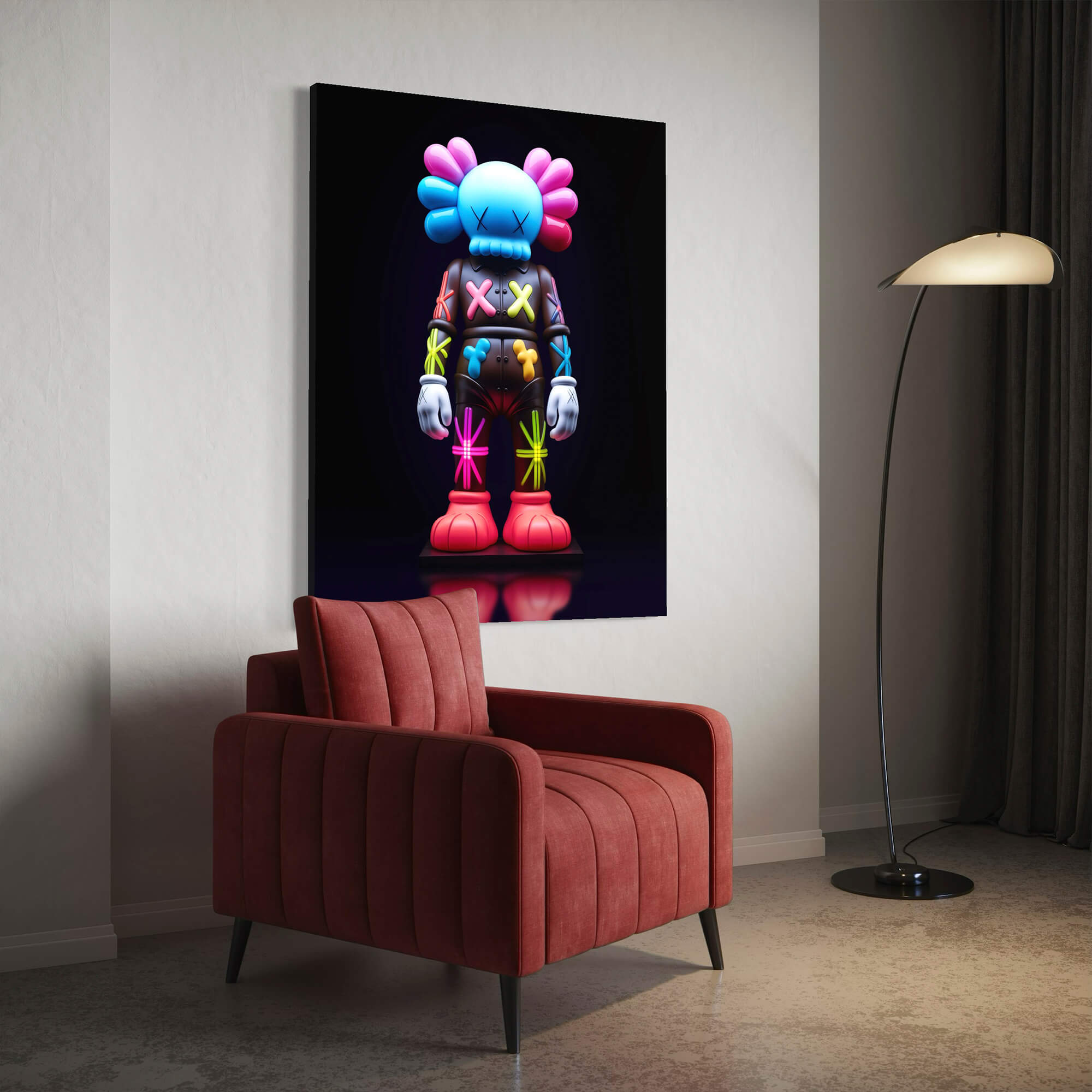 Neon KAWS №6 Canvas Print