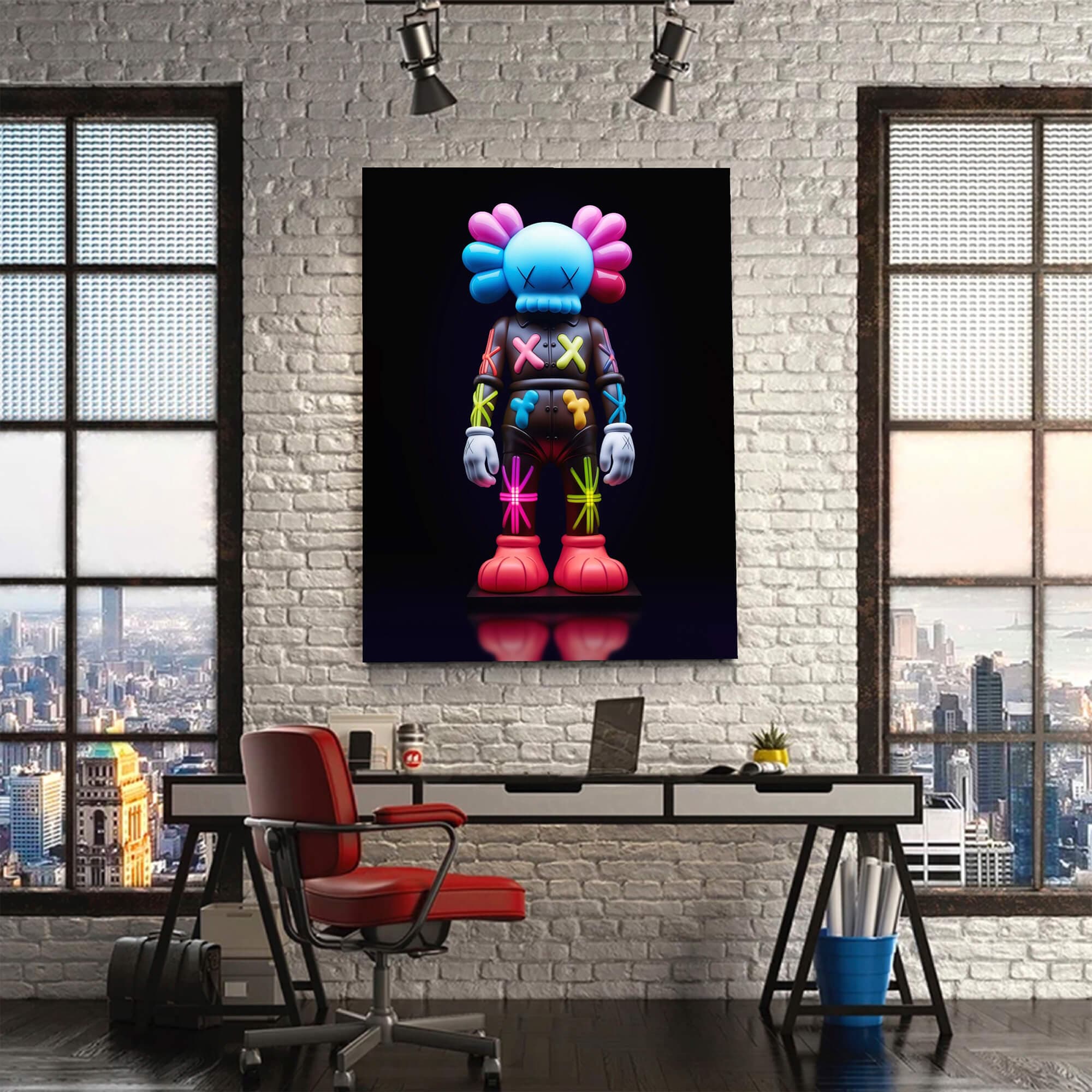 Neon KAWS №6 Canvas Print