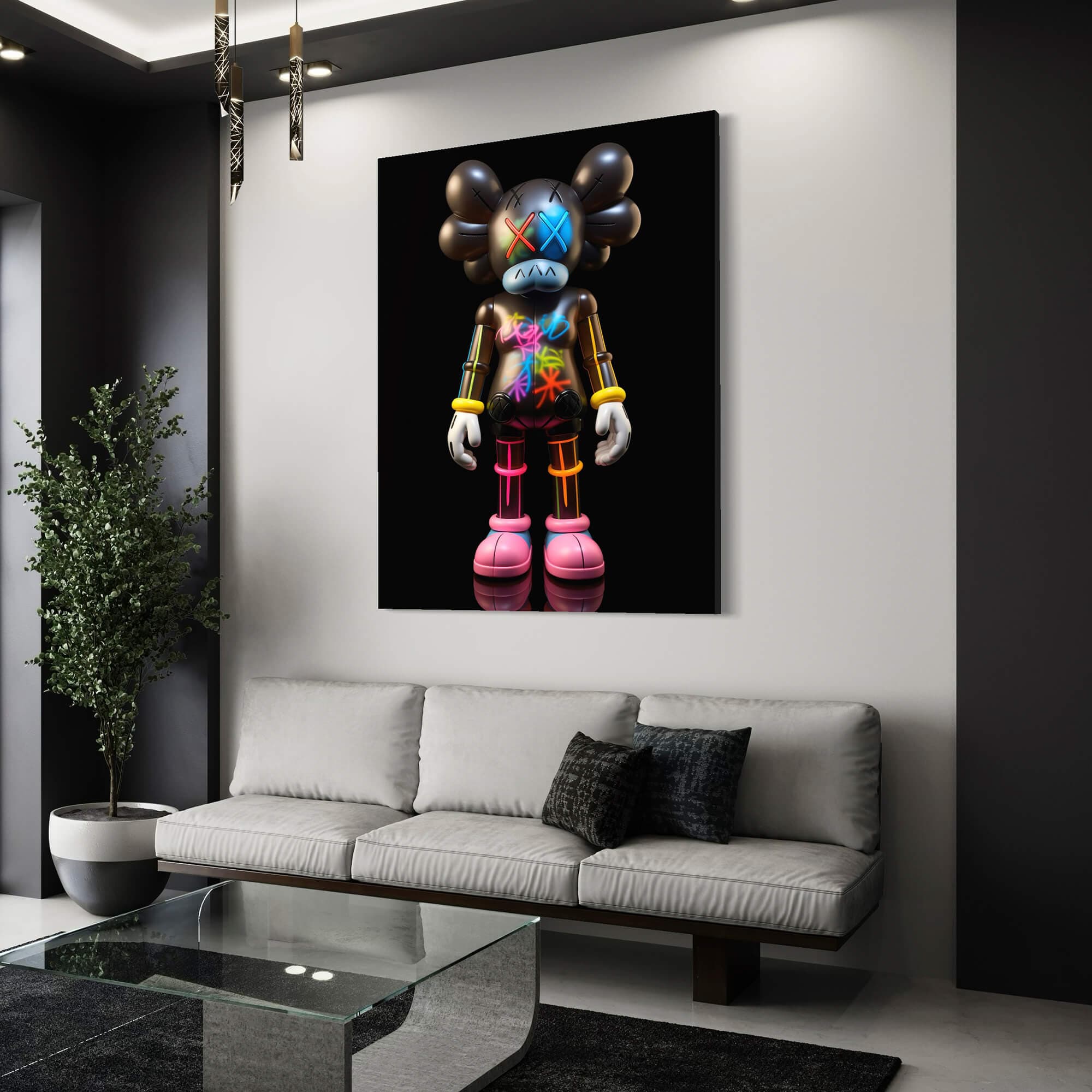 Neon KAWS №7 Canvas Print