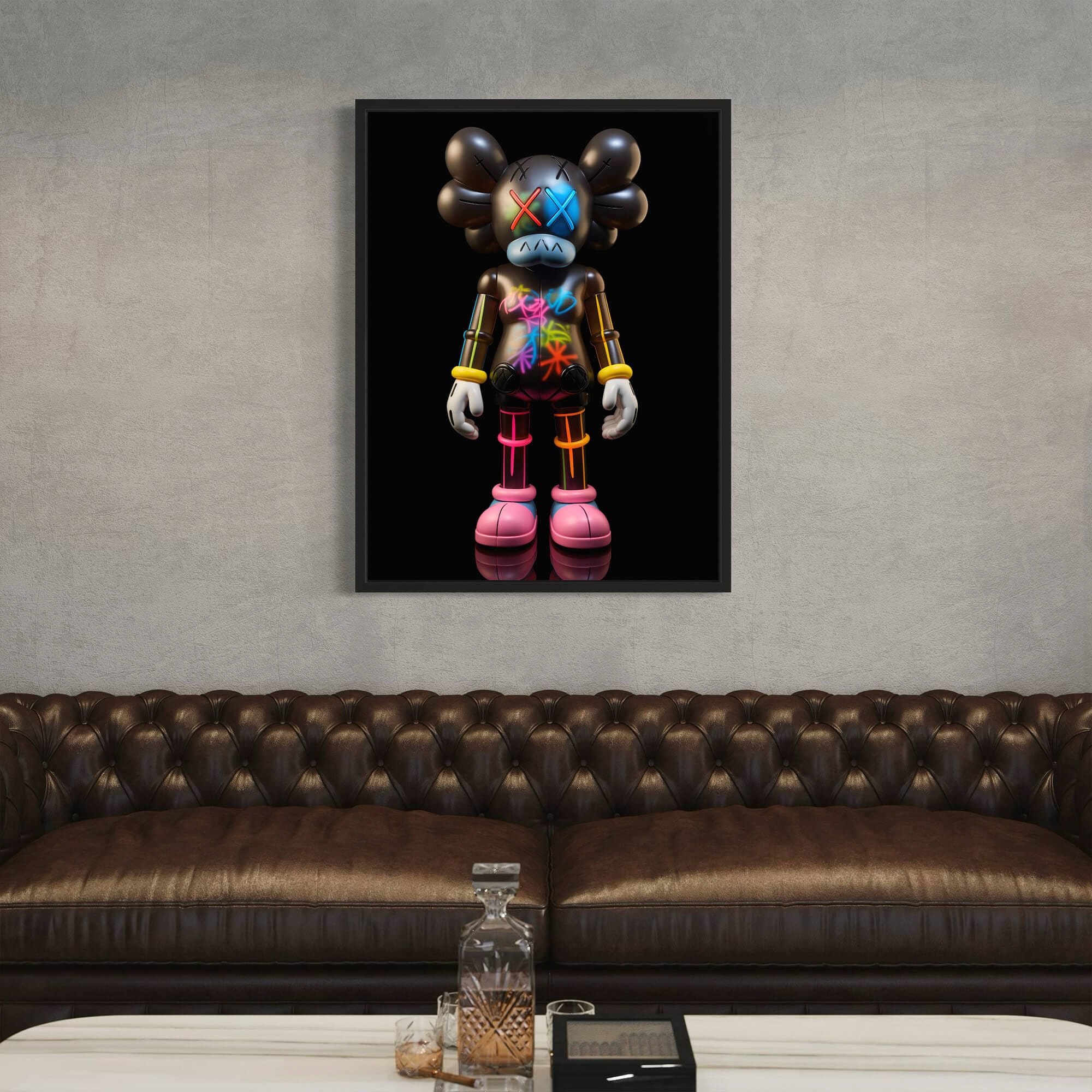 Neon KAWS №7 Canvas Print