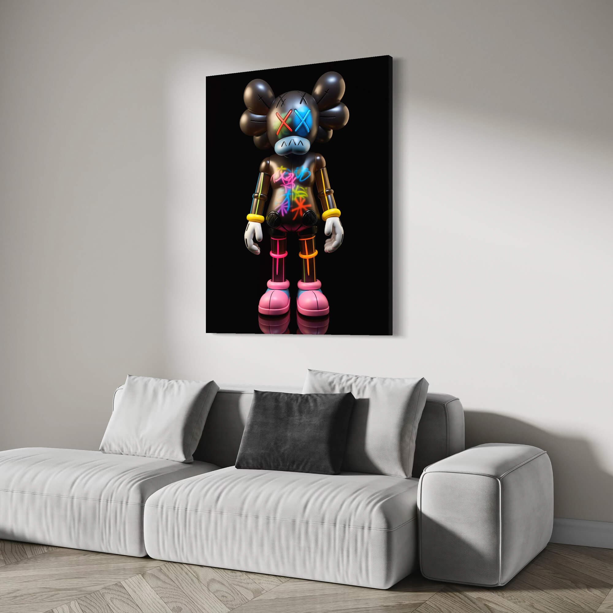 Neon KAWS №7 Canvas Print