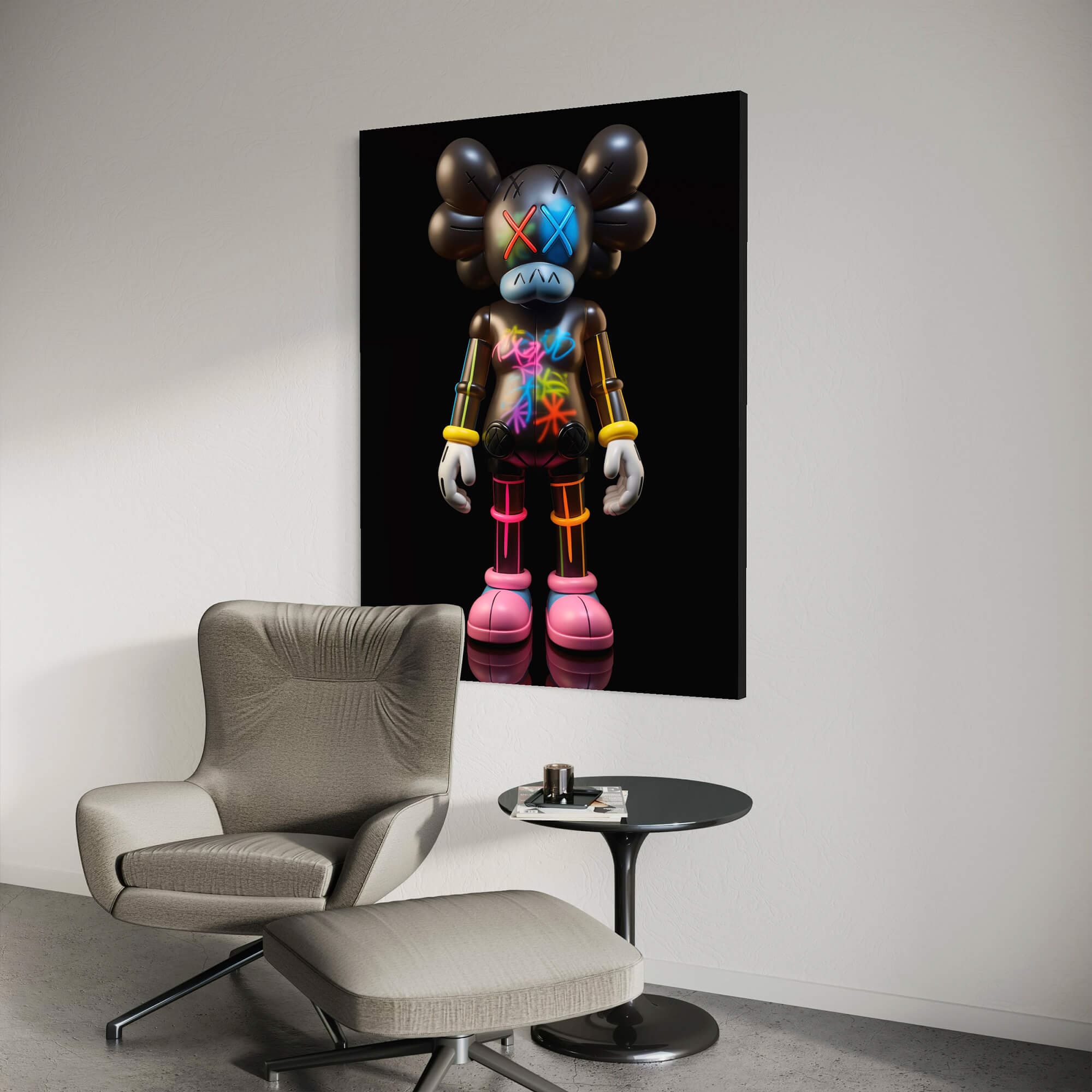 Neon KAWS №7 Canvas Print