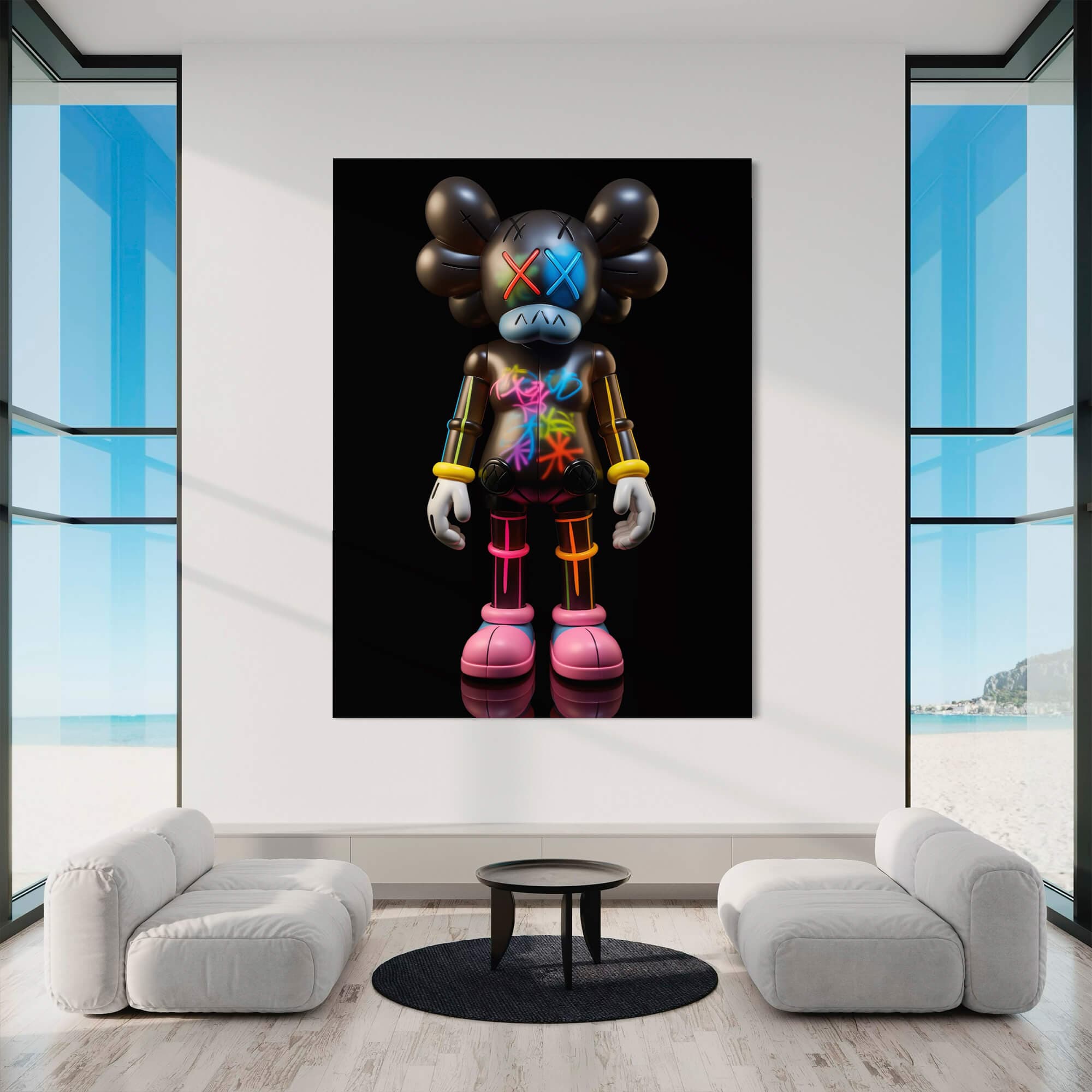 Neon KAWS №7 Canvas Print