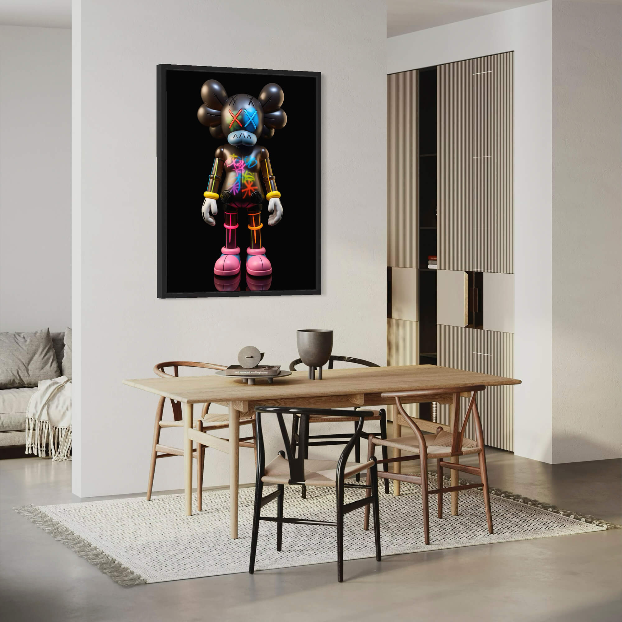 Neon KAWS №7 Canvas Print